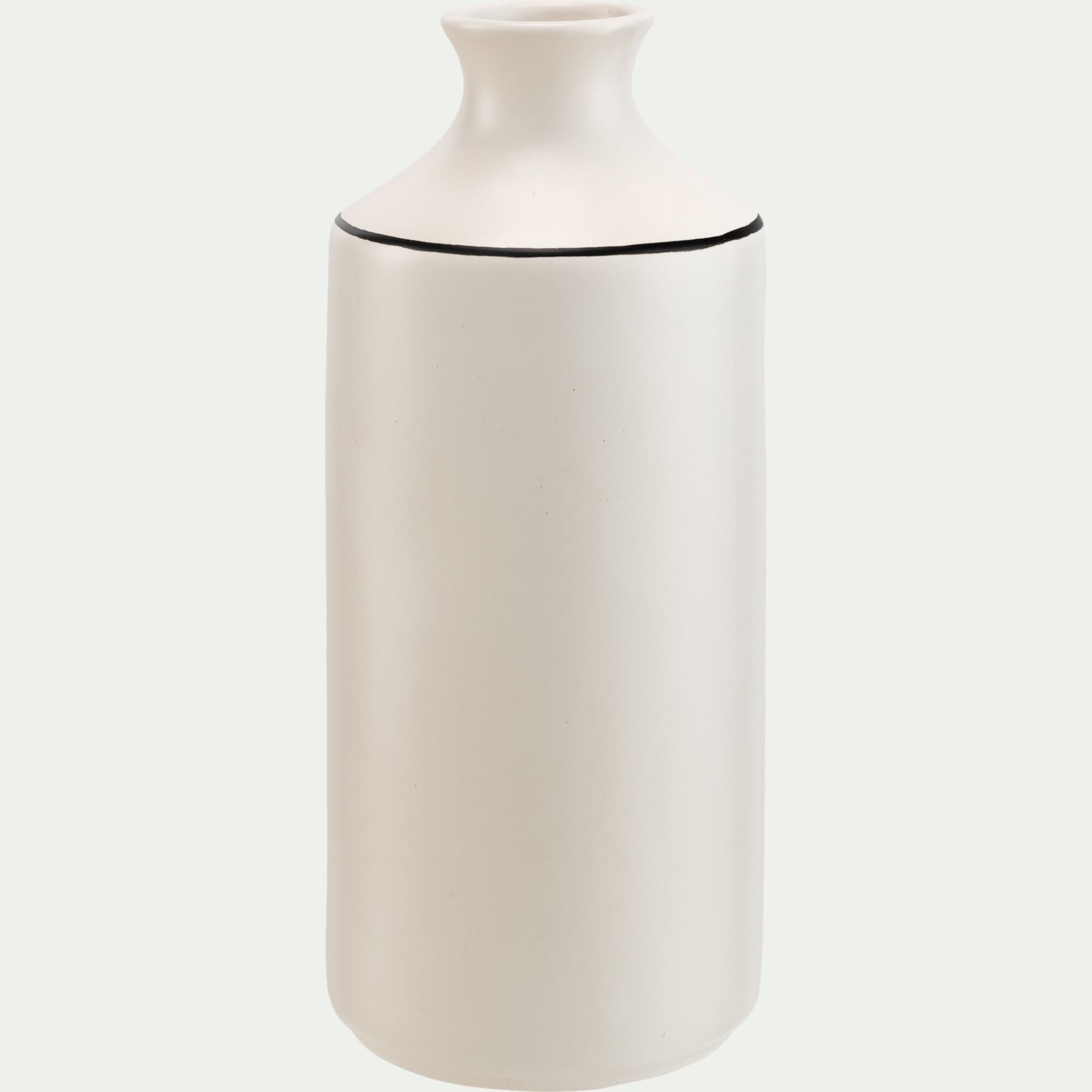 REOTIER - Vase bouteille en faïence H31cm - blanc