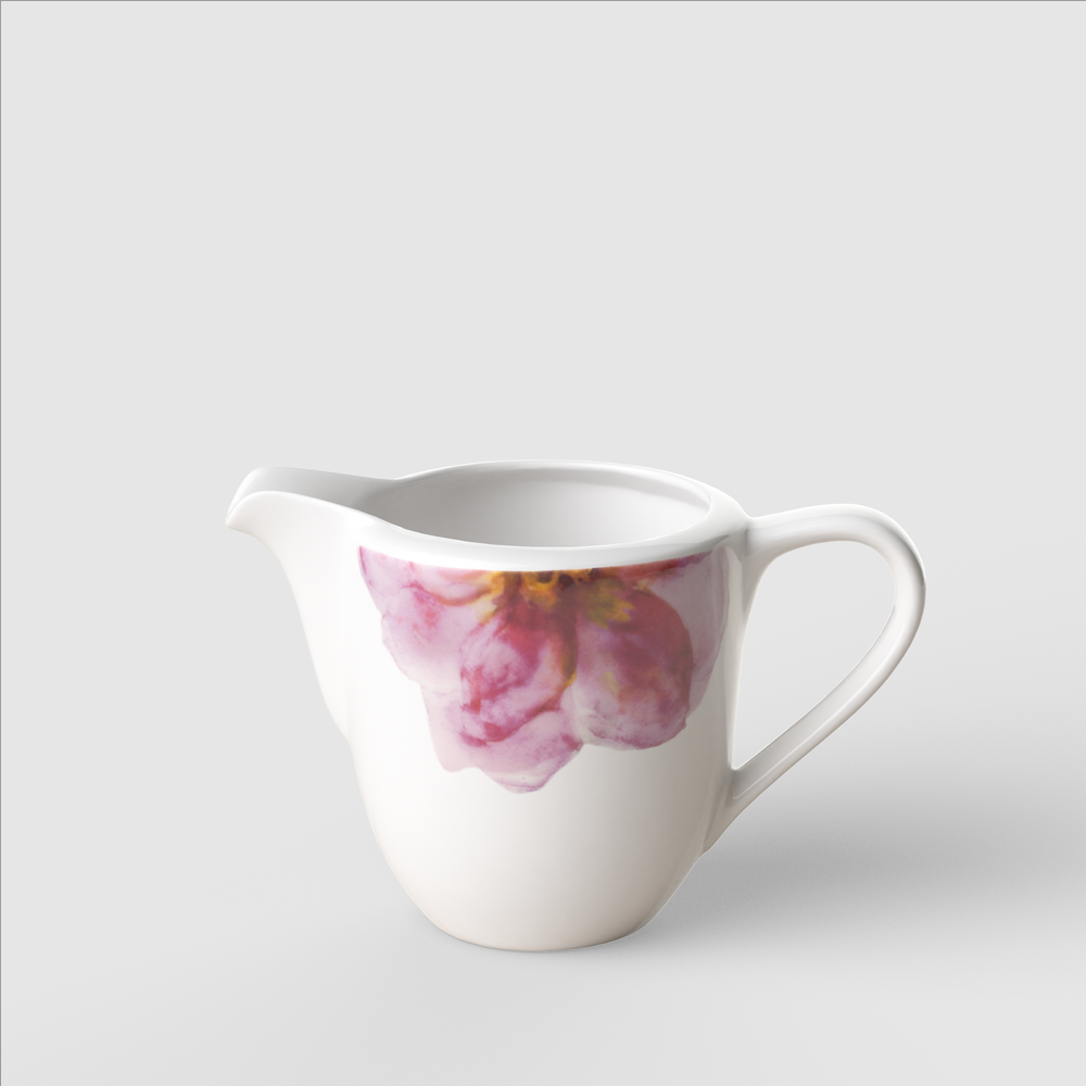 Rose Garden Creamer - Pink, 7.2 oz, Premium Porcelain