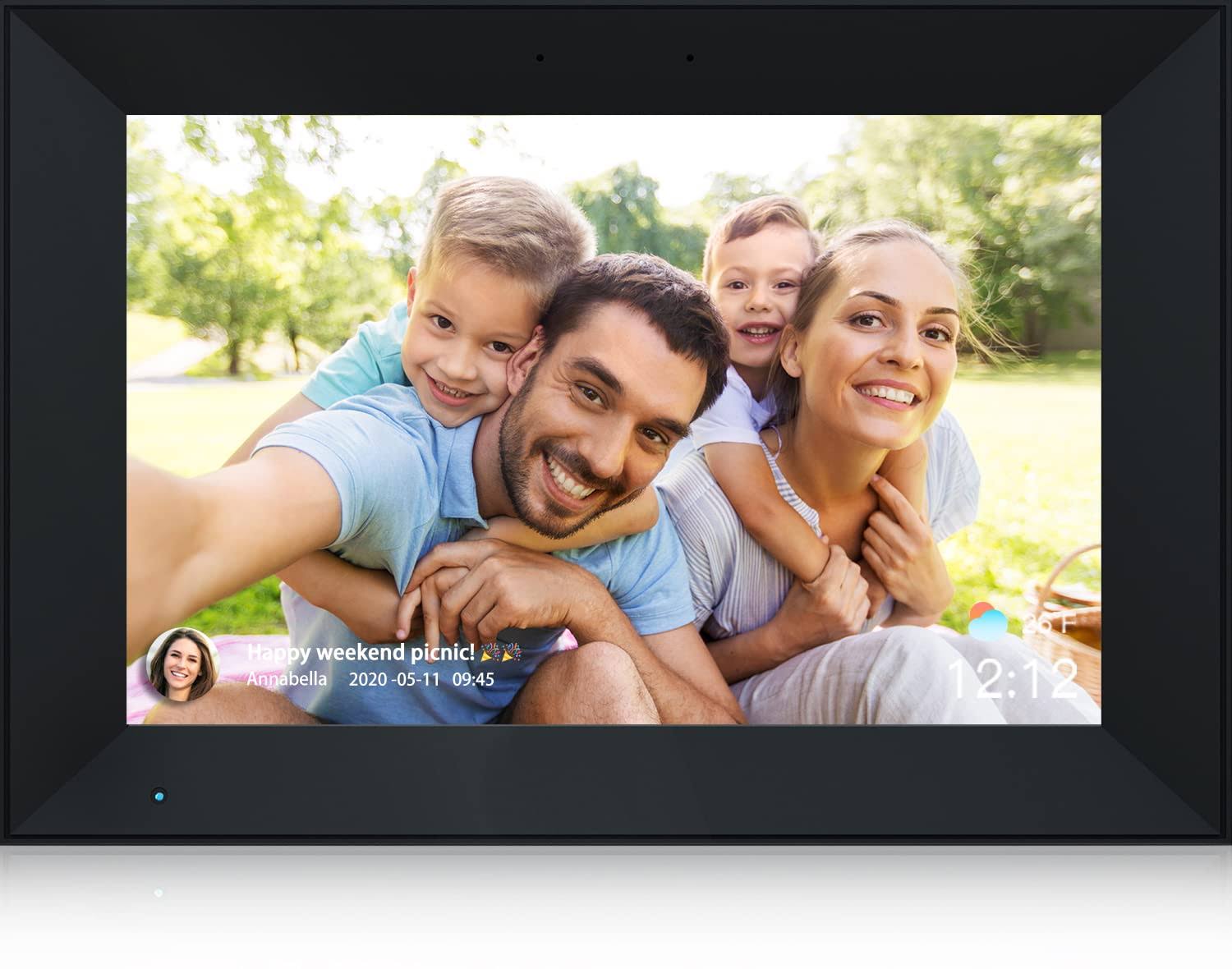 Anna Bella Digital Photo Frame 10.1 inch WiFi Picture IPS HD Touch Screen Smart Cloud Photo Frame with 16GB Storage, Auto-Rotate, Easy Setu, Black