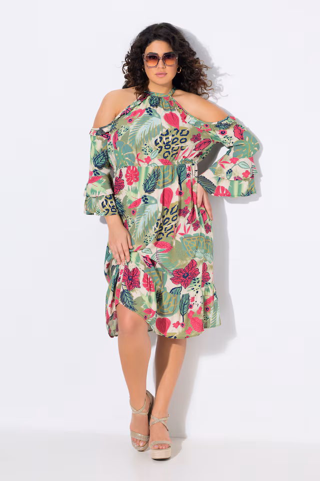 Printed Cold Shoulder Dress