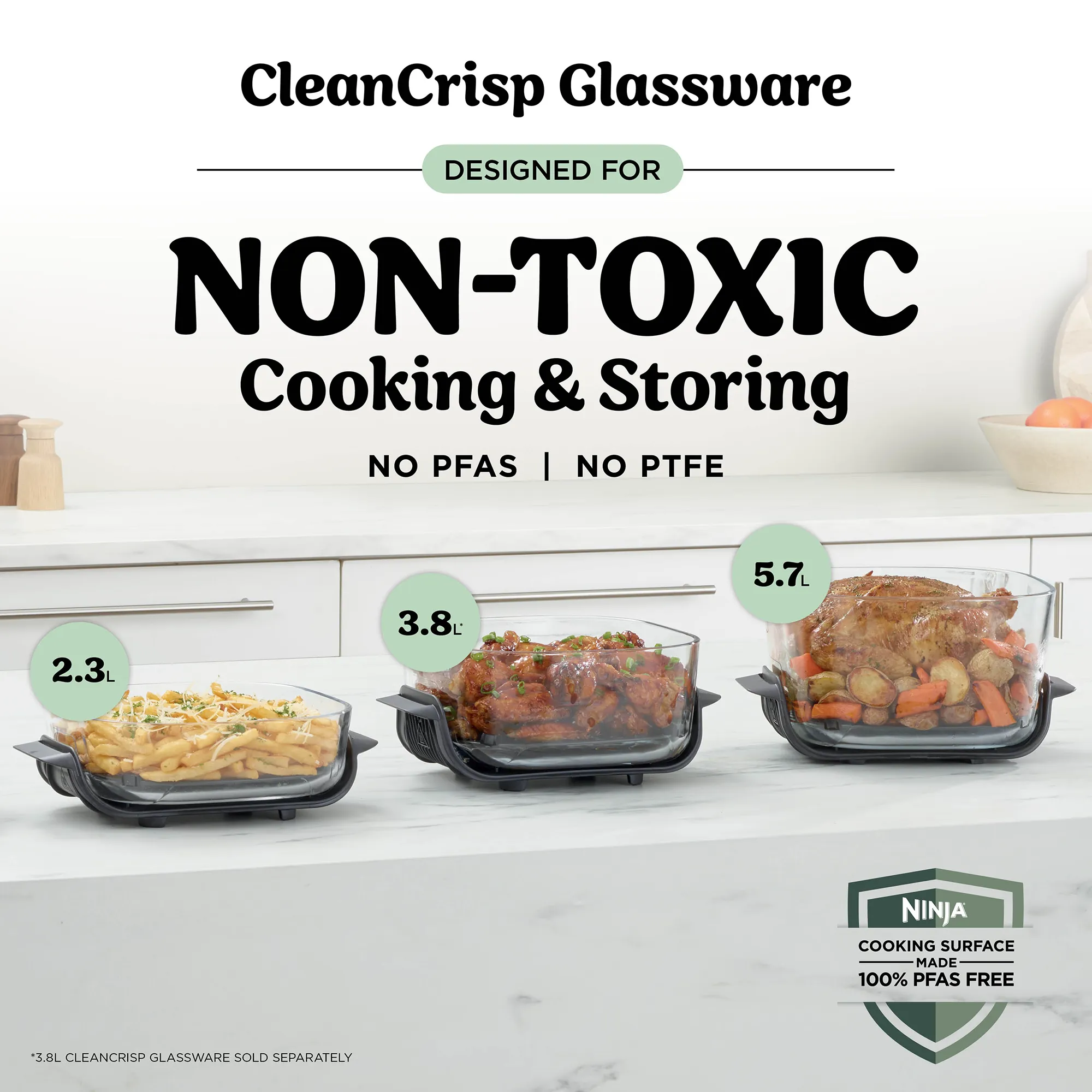 Ninja Crispi Pro 6-in-1 Countertop Glass Air Fryer
