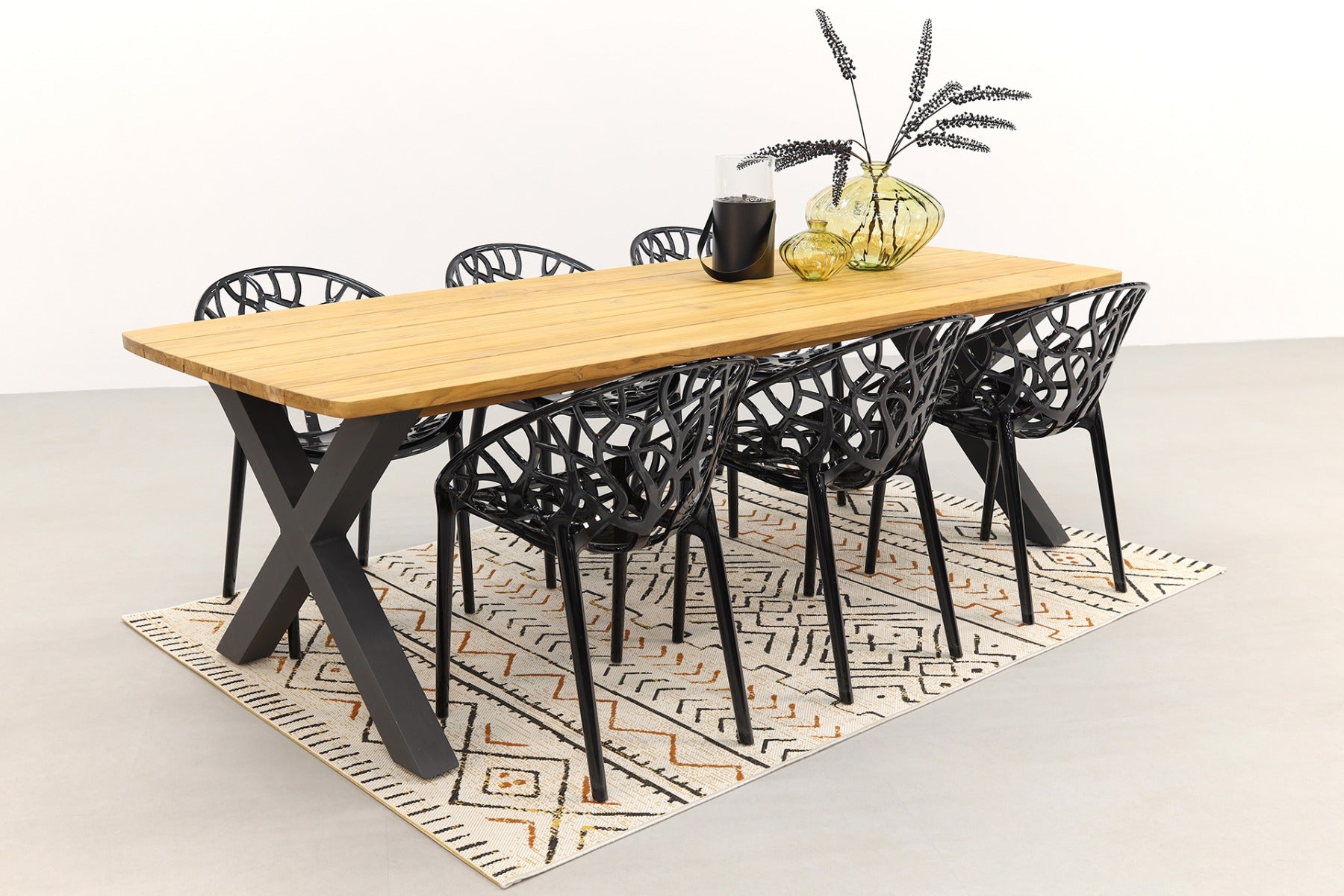 VDG Siesta Crystal stapelbare stoel - Black Transparant