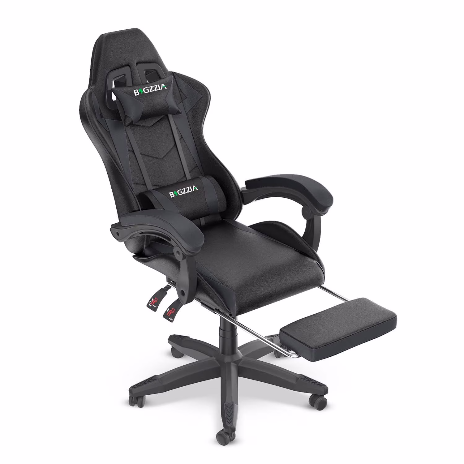 Gaming Chair Office Chair, Ergonomic Game Chair with Height Adjustable Headrest and Lumbar Support for Adults Teens, Black White(Black White) - Image 7