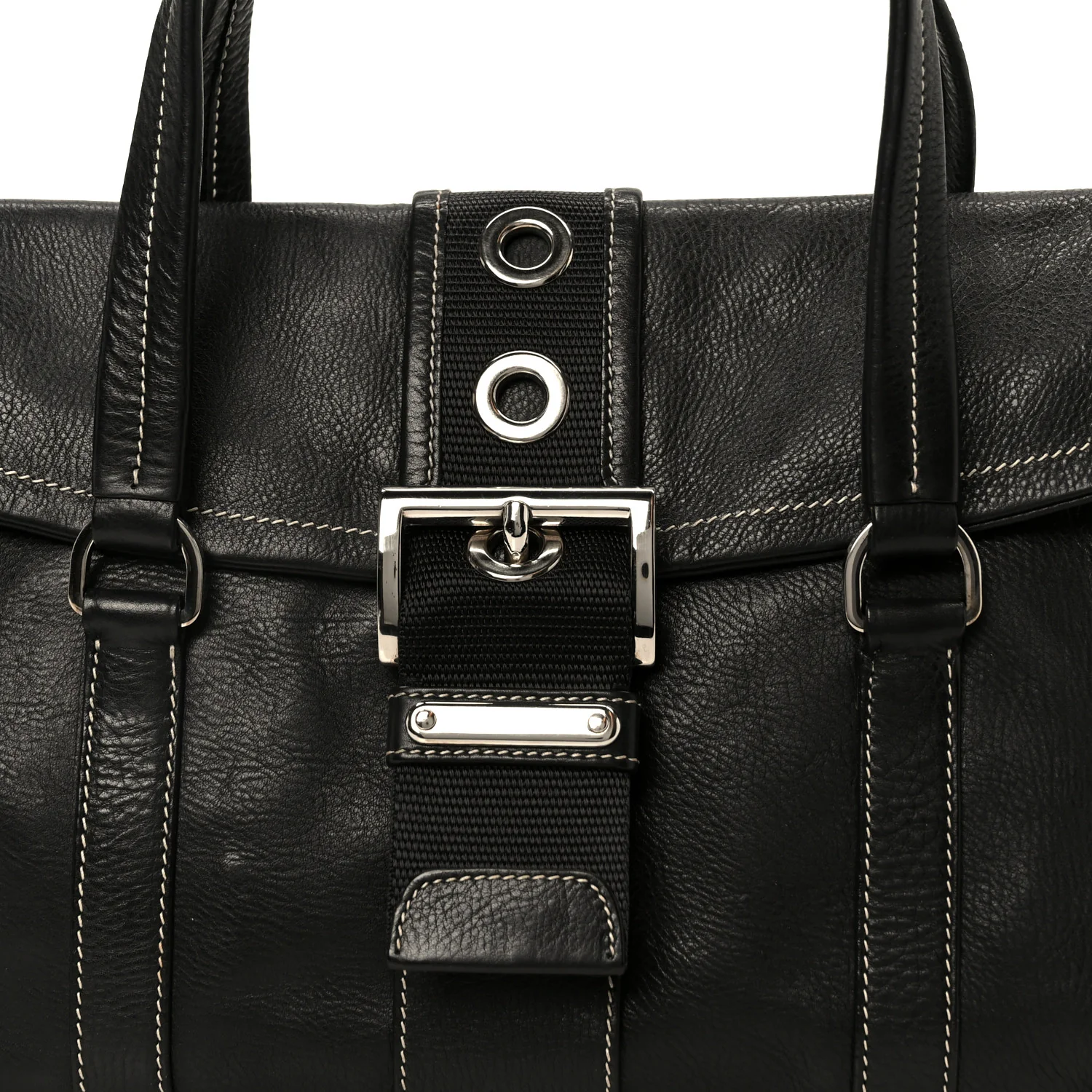 Calf Pocket Shoulder Bag Black
