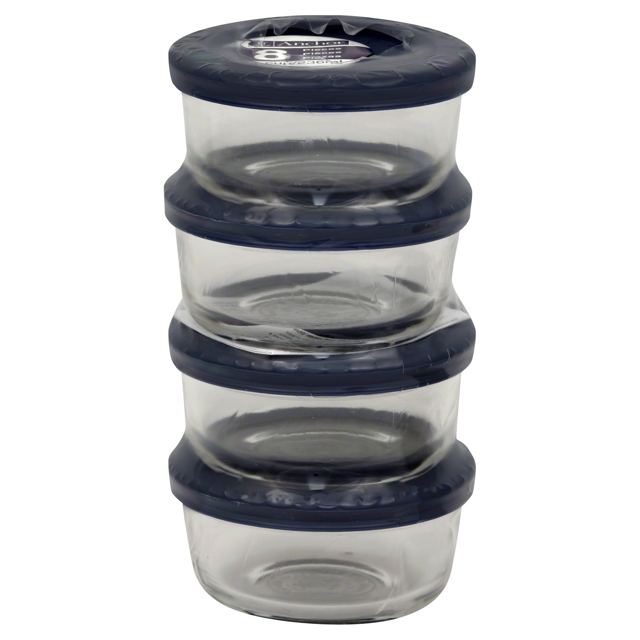 Anchor Containers and Lids, 1 Cup - 8 pieces