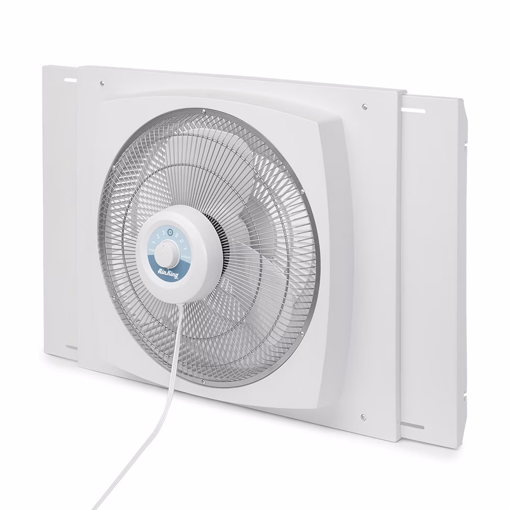 Storm Guard 16" 3-Speed 1/16 HP Plastic Blade Ball Bearing Window Fan(White)