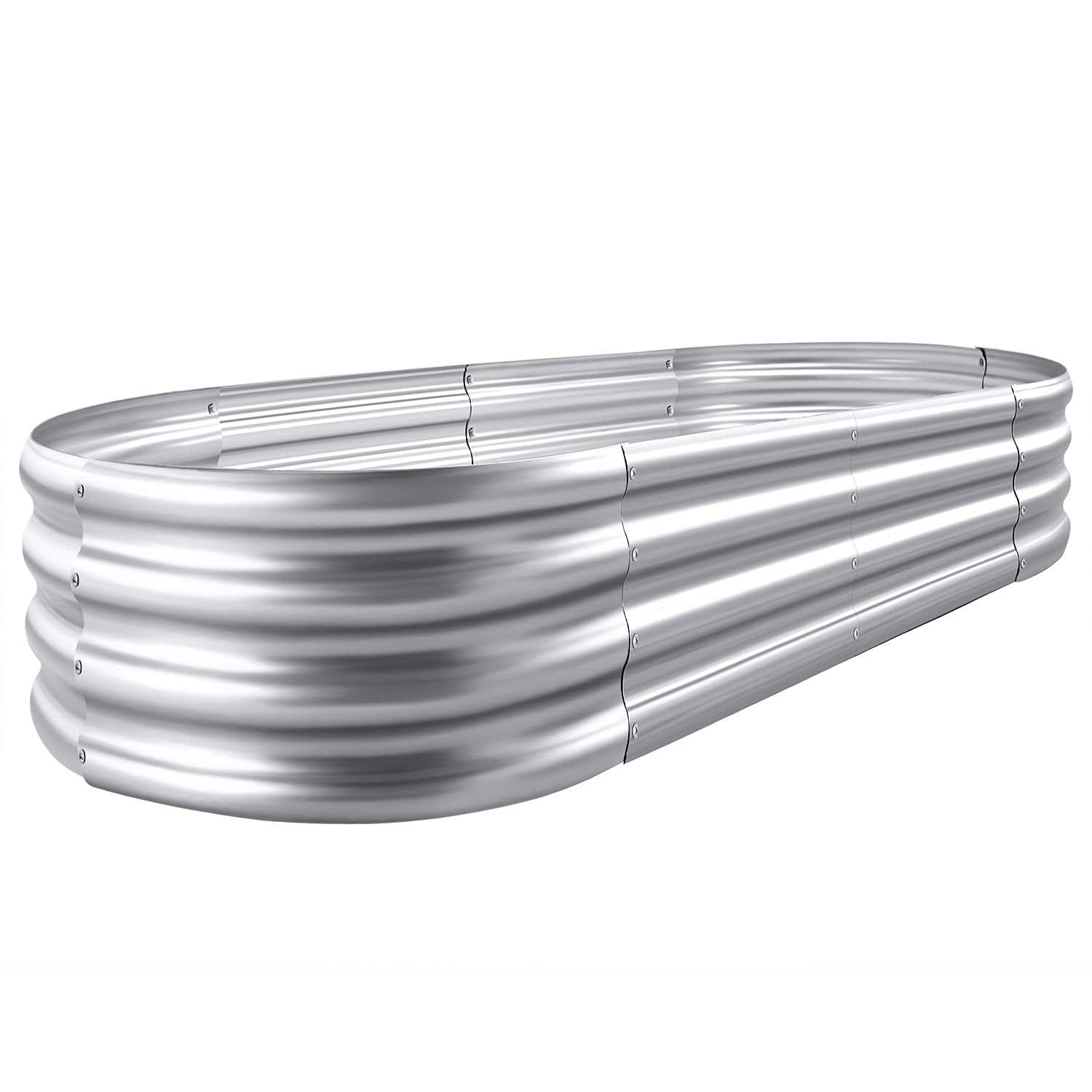 Nana Guard Galvanized Raised Garden Bed Kit, Galvanized Planter Raised Garden Boxes Outdoor, Oval Metal Raised Garden Beds for Vegetables
