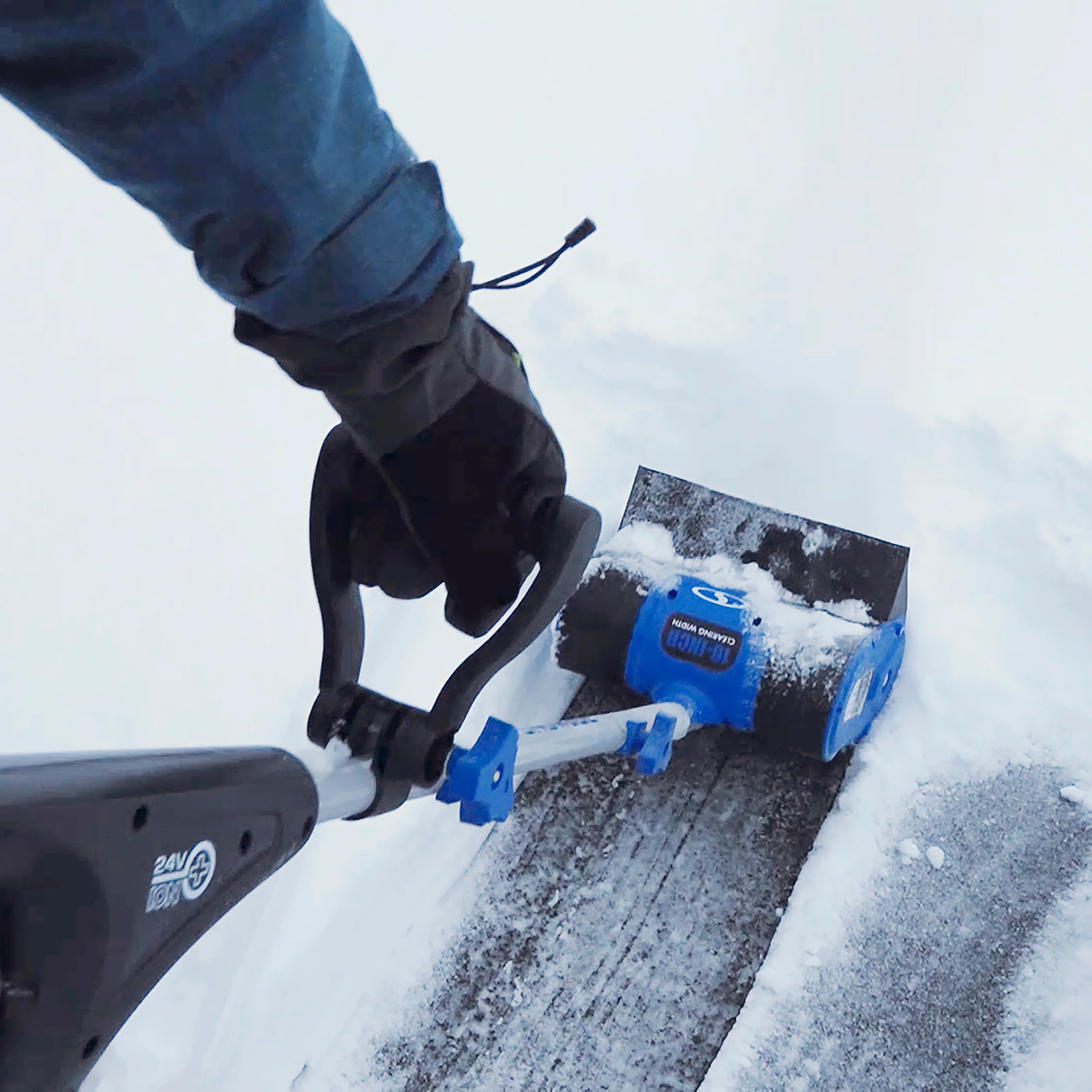24V 10-inch Cordless Snow Shovel, 5.0-Ah Battery Charger(Blue) - Image 9