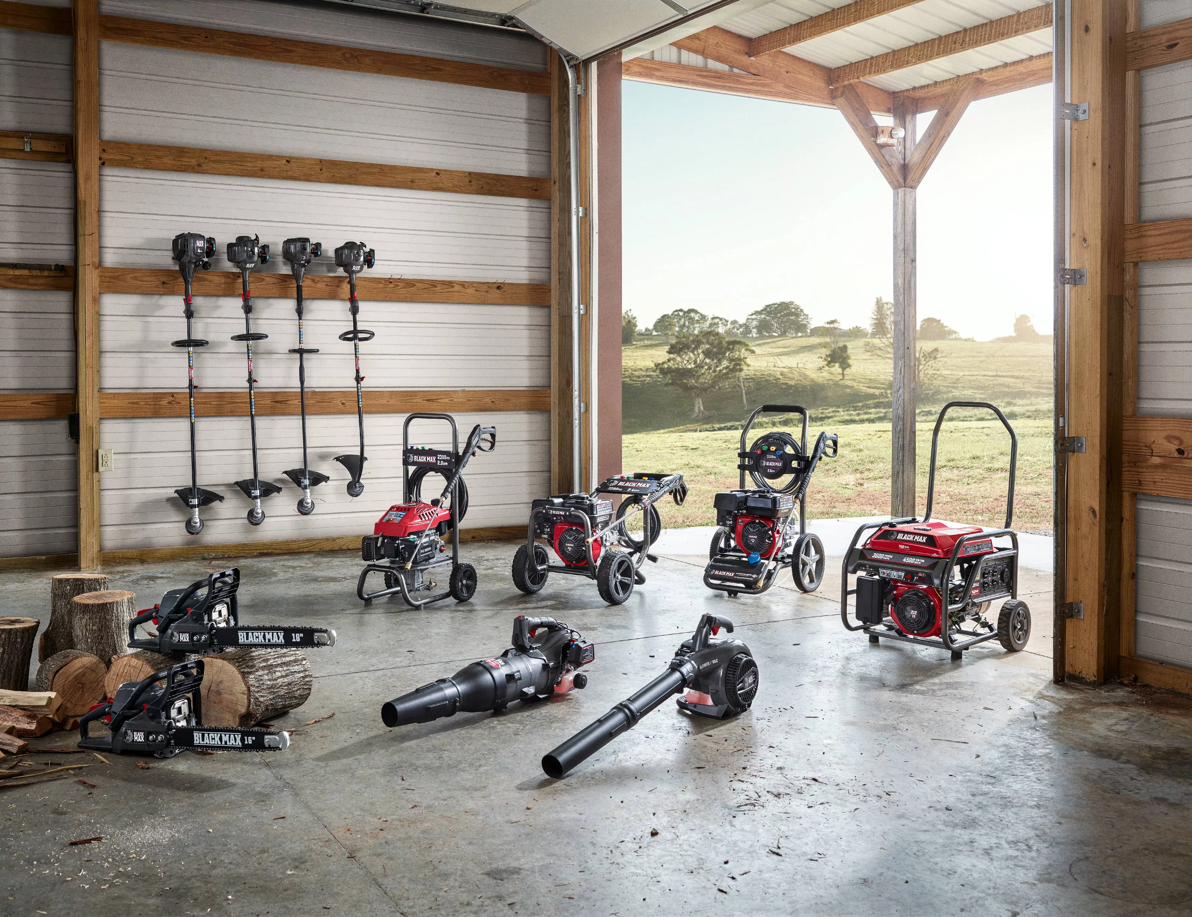 Black Max 2-Cycle 25cc Full Crank Straight Shaft Attachment Capable String Trimmer - MadeInUSA