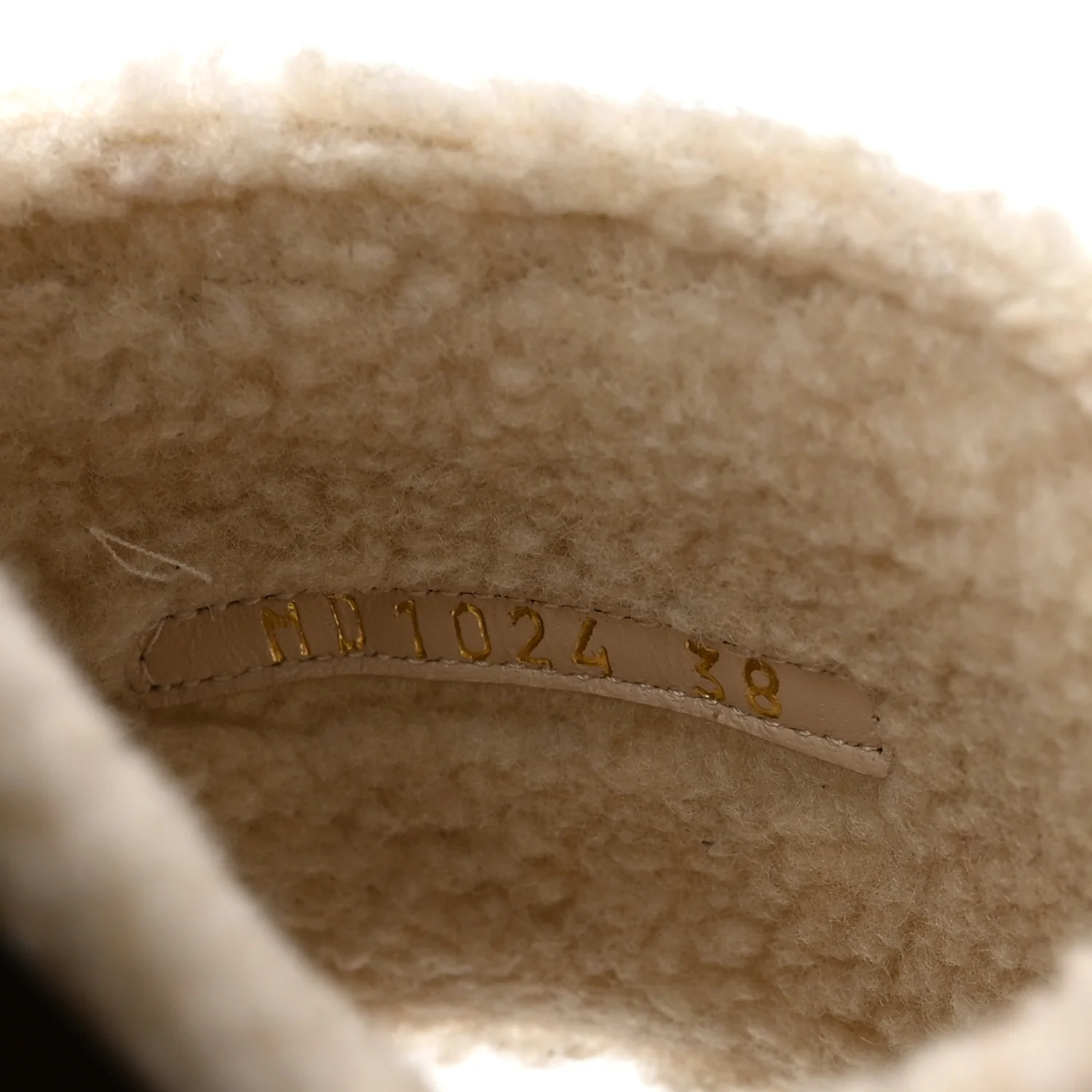 Suede Goatskin Shearling Embroidered Dway Slide Sandals 38 Cookie