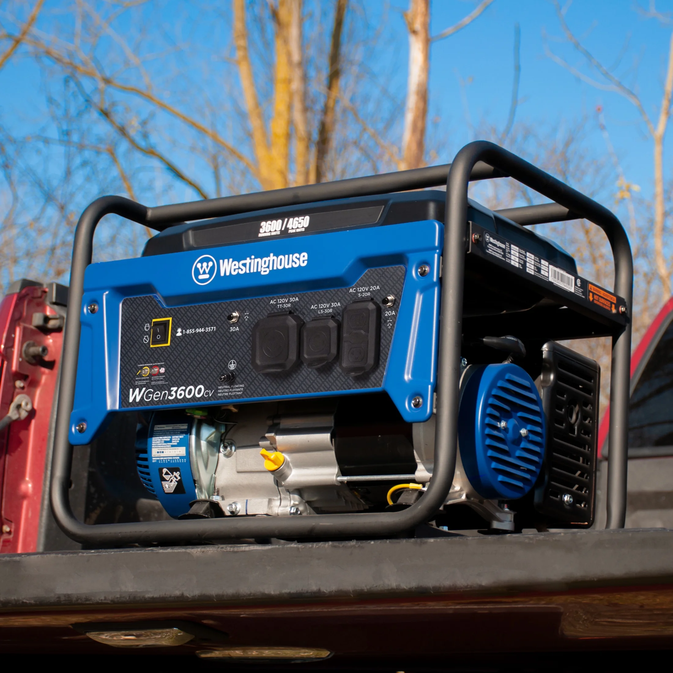 4650 Peak Watt Portable Gas Powered Generator, Recoil Start, RV Ready Outlet, CO Sensor - Image 8