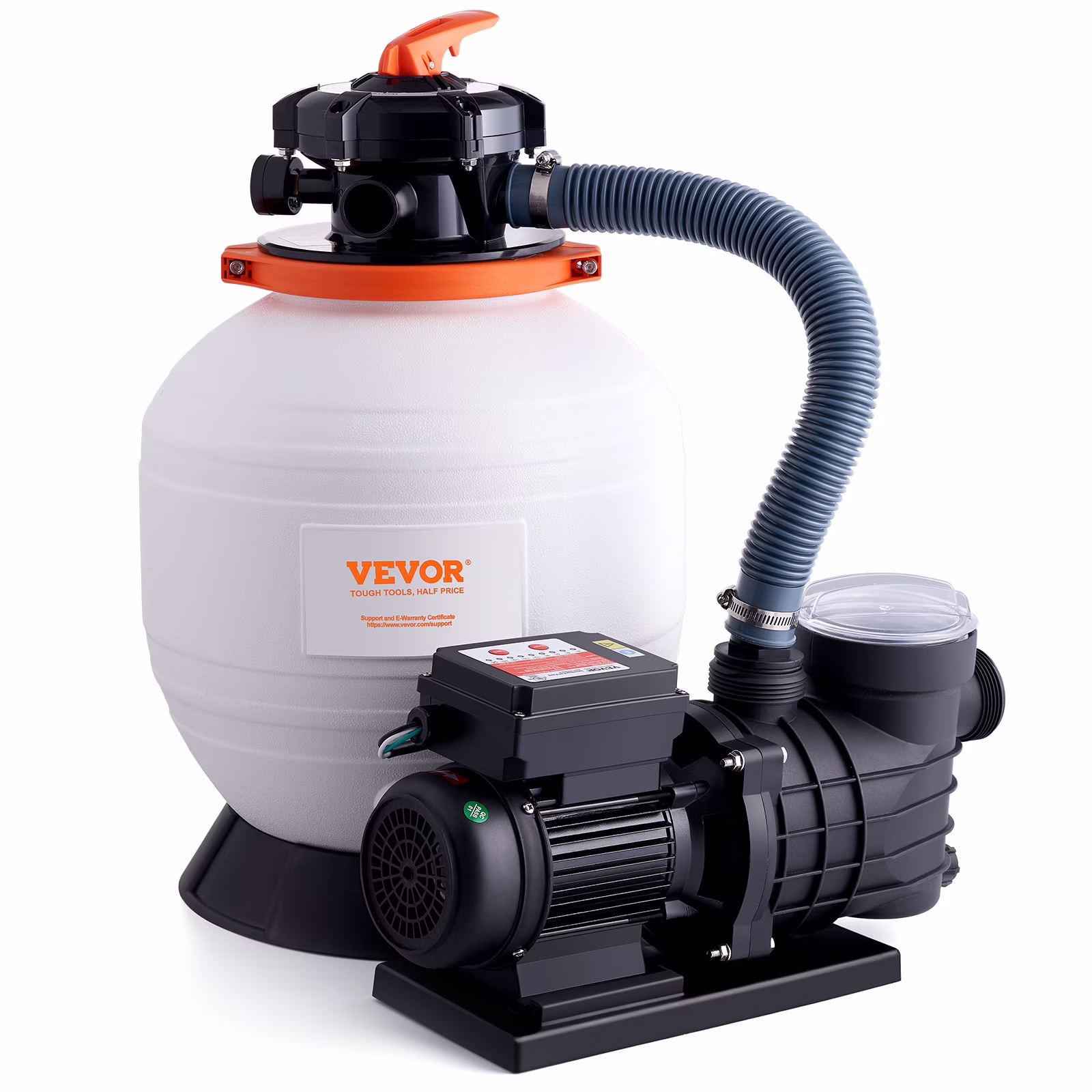 VEVOR Sand Filter Pump for Above Ground Pools, 14 - Inch, 3000 GPH, 3/4 HP Swimming Pool Pumps System & Filters Combo Set with 6 - Way Multi - Port Valve & Strainer Basket, for Domestic and Commercial Pools