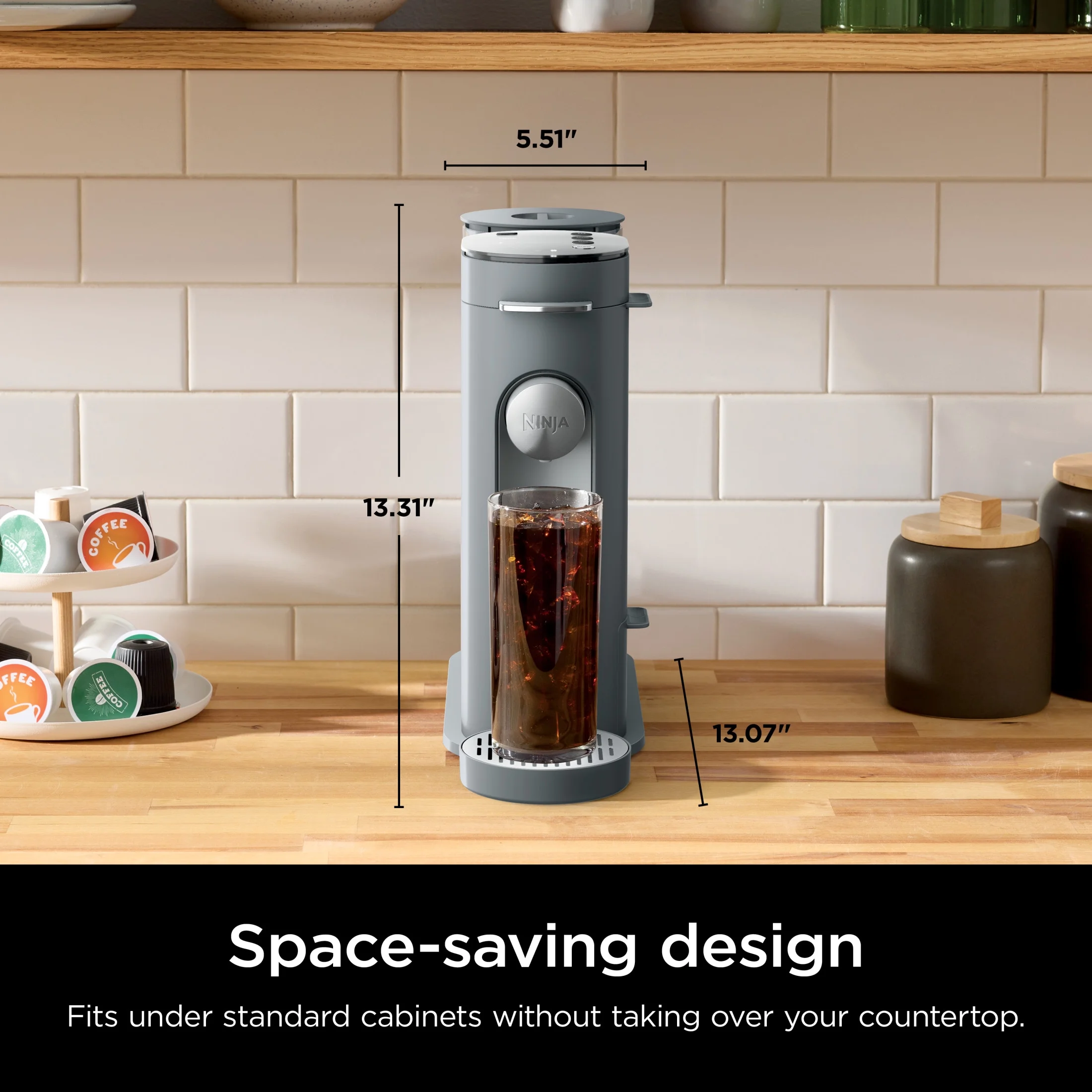 Pods Grounds Single-Serve Coffee Brewer, Steam Grey(Gray) - Image 6