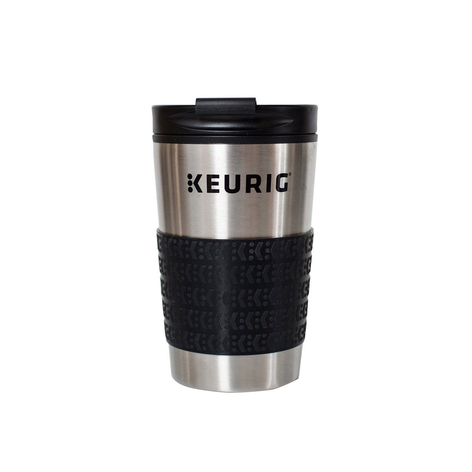 Keurig Stainless Steel Travel Mug, Silver/Black, 12 oz