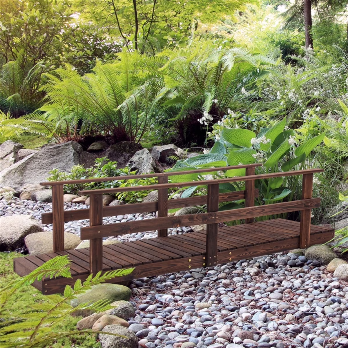 5 ft Wooden Garden Bridge Arc Footbridge