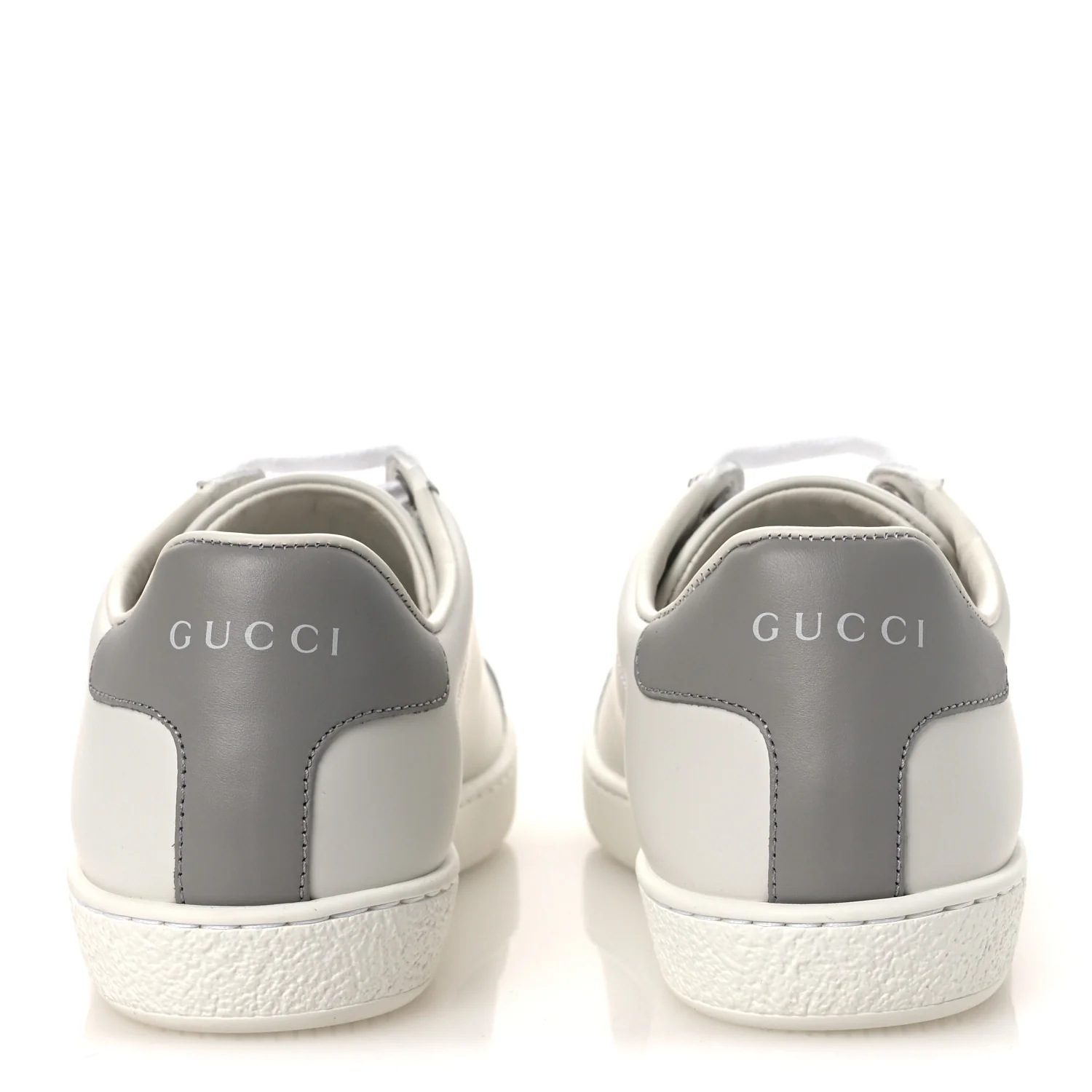 Calfskin Interlocking G Perforated Womens Ace Sneakers 37 White Grey Sky