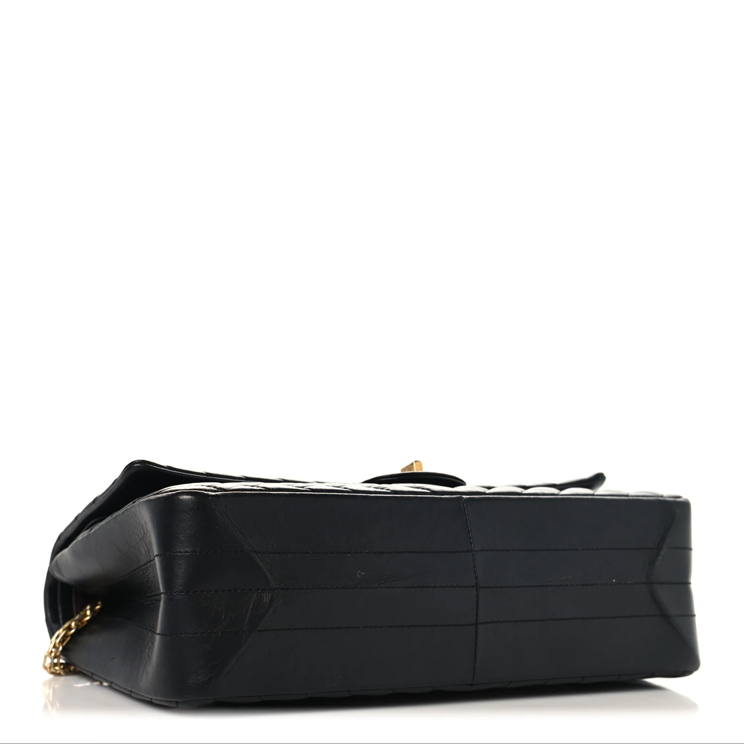 Aged Calfskin Chevron Quilted 2.55 Reissue 226 Flap  Black
