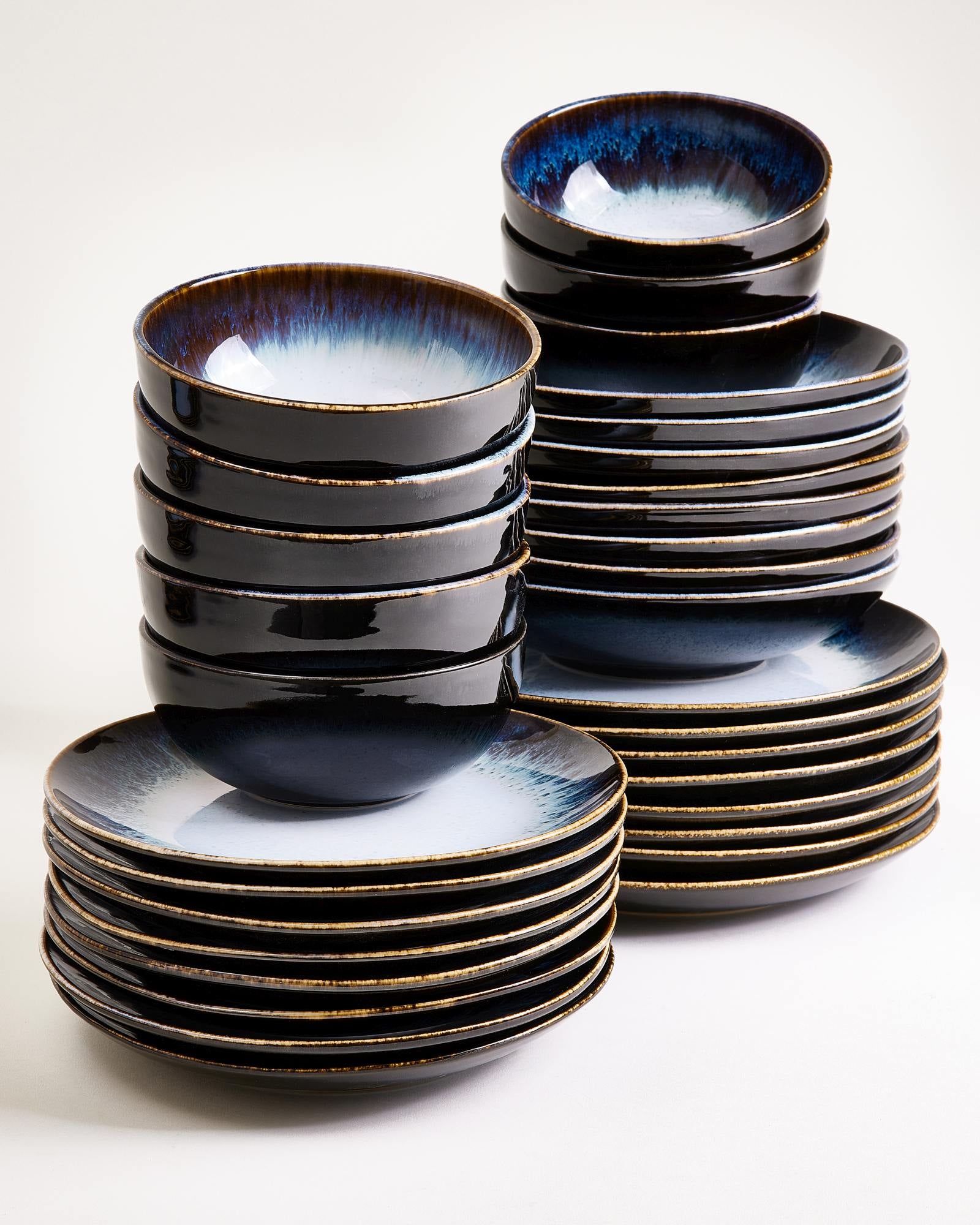 ALCACHOFRA - TABLEWARE SET CLASSIC BLACK-BLUE 32 PIECES