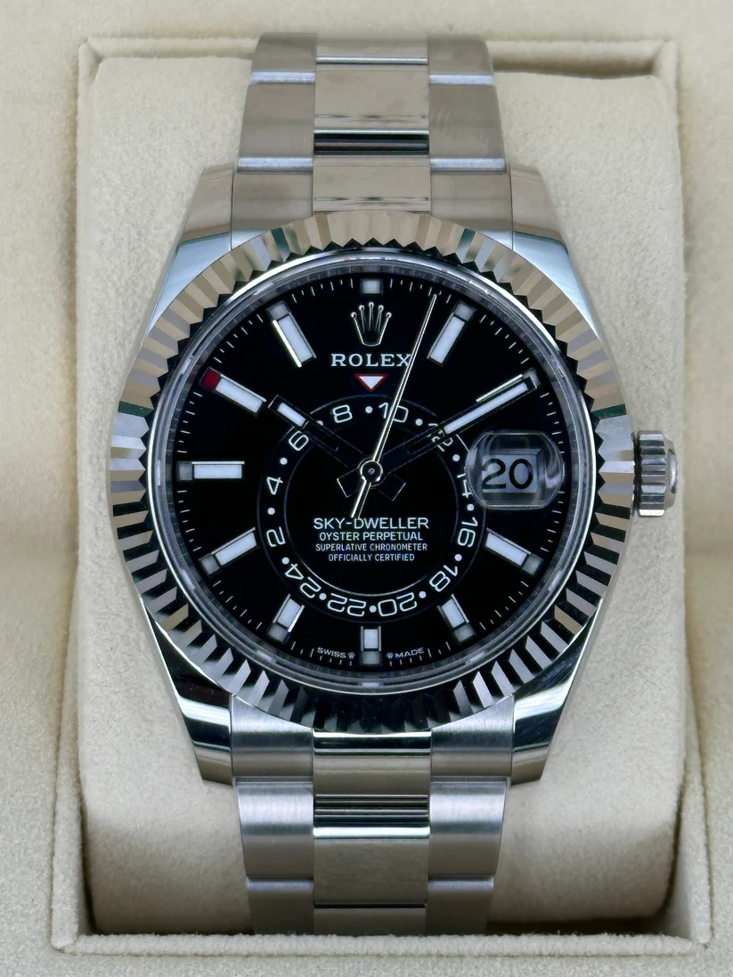 [Super Clone]RLX  Sky-Dweller 42mm Stainless Steel Black Dial Oyster - 336934