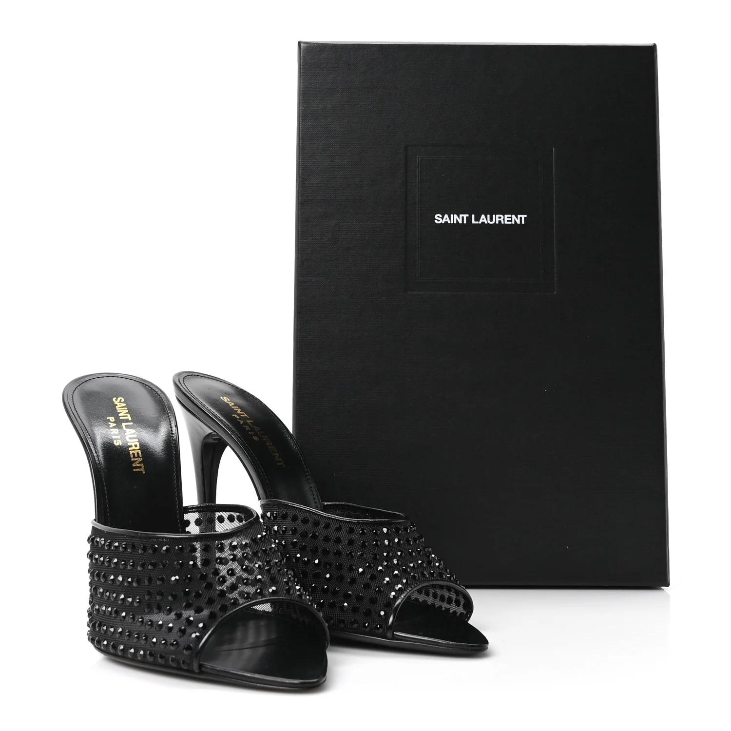 Tulle Strass Gippy 110 Mule Sandals 38 Black