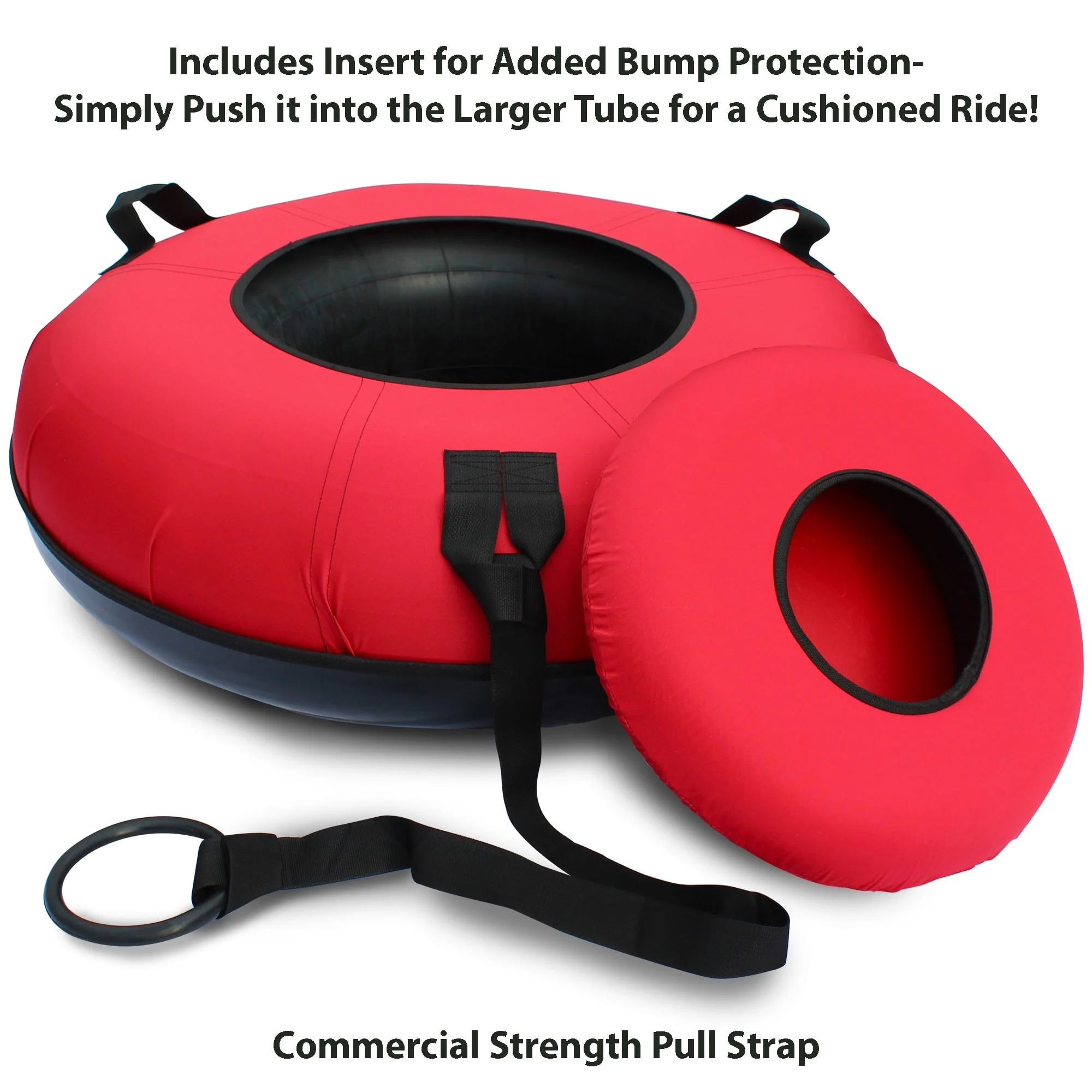 Flexible Flyer Heavy - Duty Snow Tube. Hard Plastic Bottom Inflatable Sled