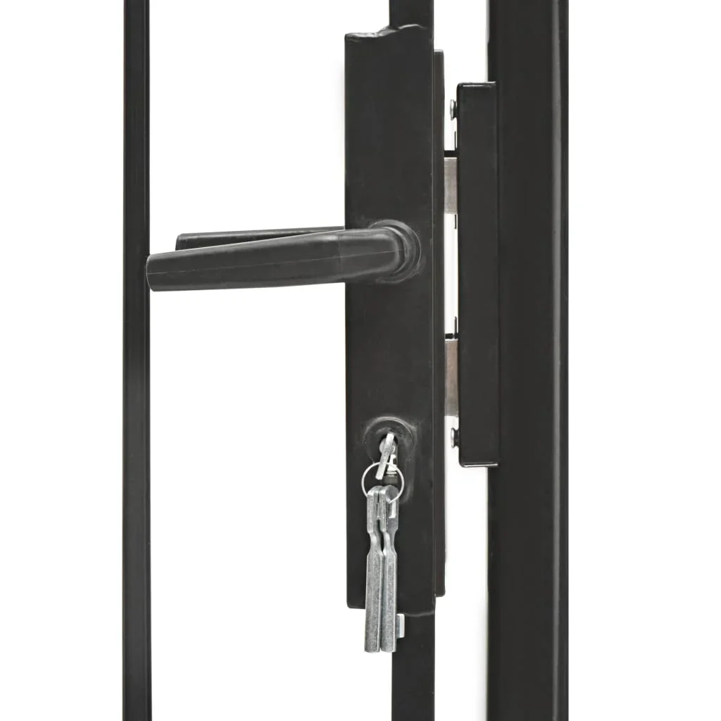 vidaXL Fence Gate Metal Fence Post Garden Gate for Outdoor Patio Lawn Steel