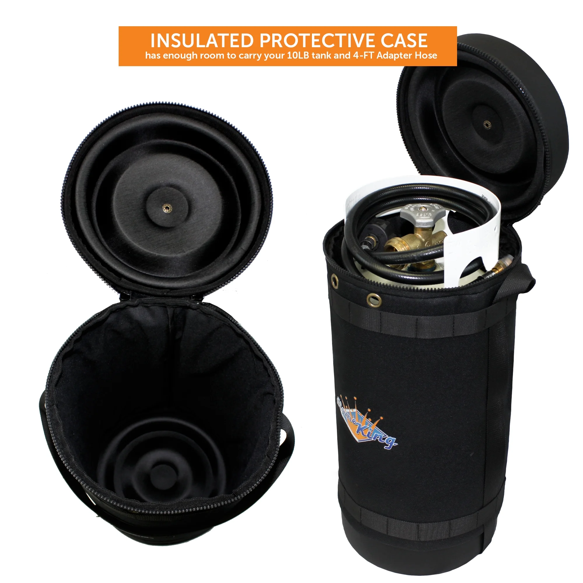 Gas Hauler Kit Insulated Protective Carry Case, 10LB Propane Tank and Adapter Hose for Camping and Outdoor Adventures, 10" x 18" - Image 9
