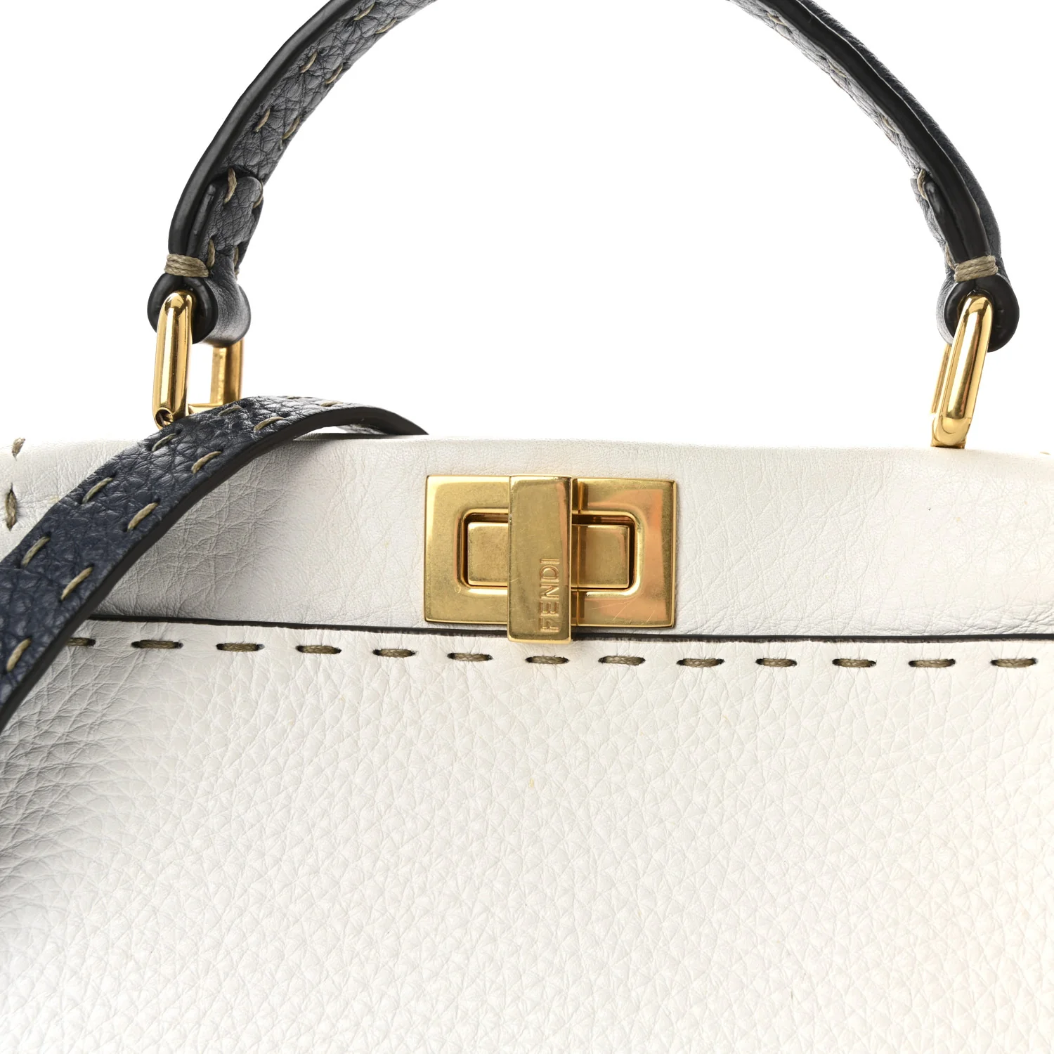 Cuoio Romano Selleria Tri-color Mini Peekaboo Iconic Satchel White Indaco Saddler