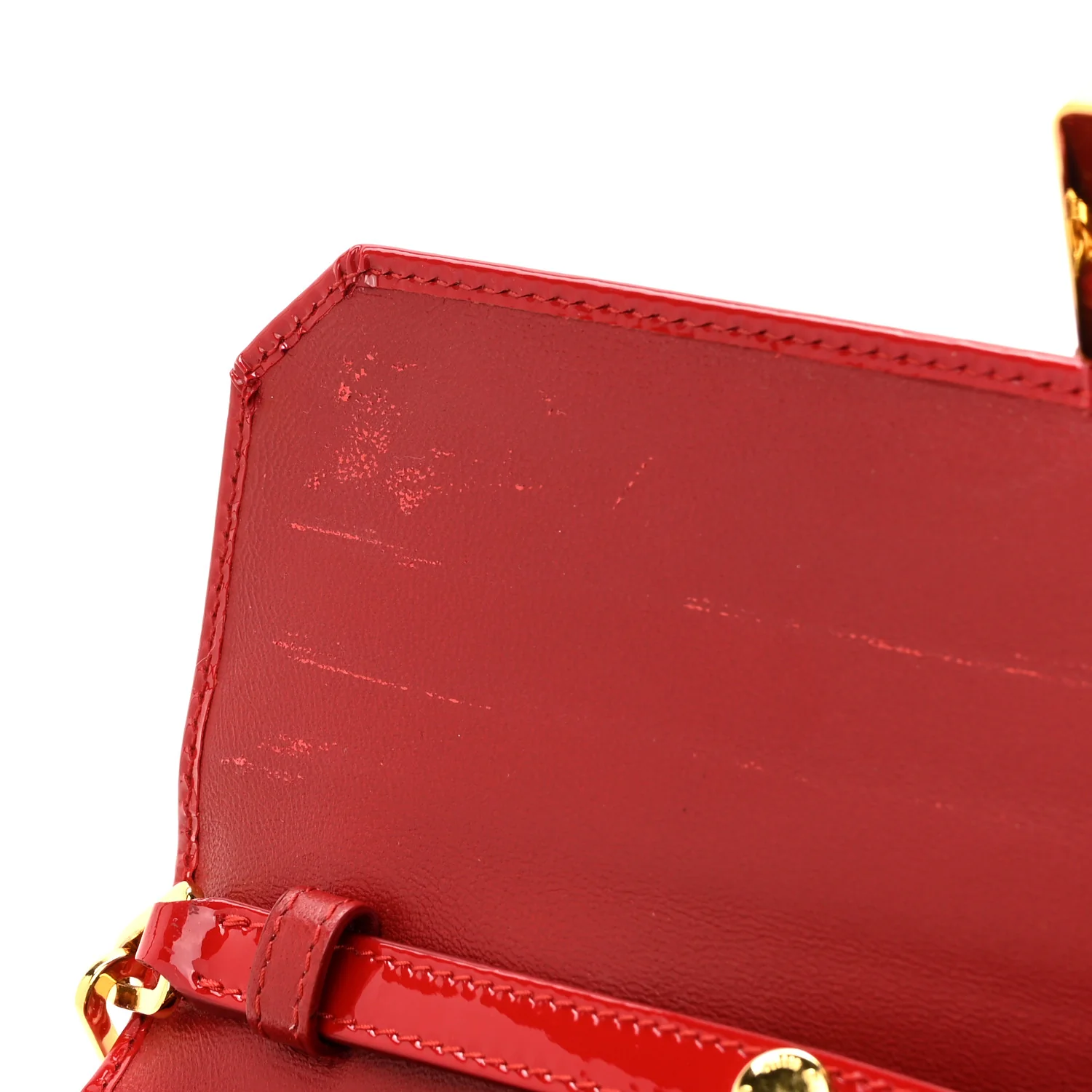 Vernice Madras Wallet On Chain Rosso