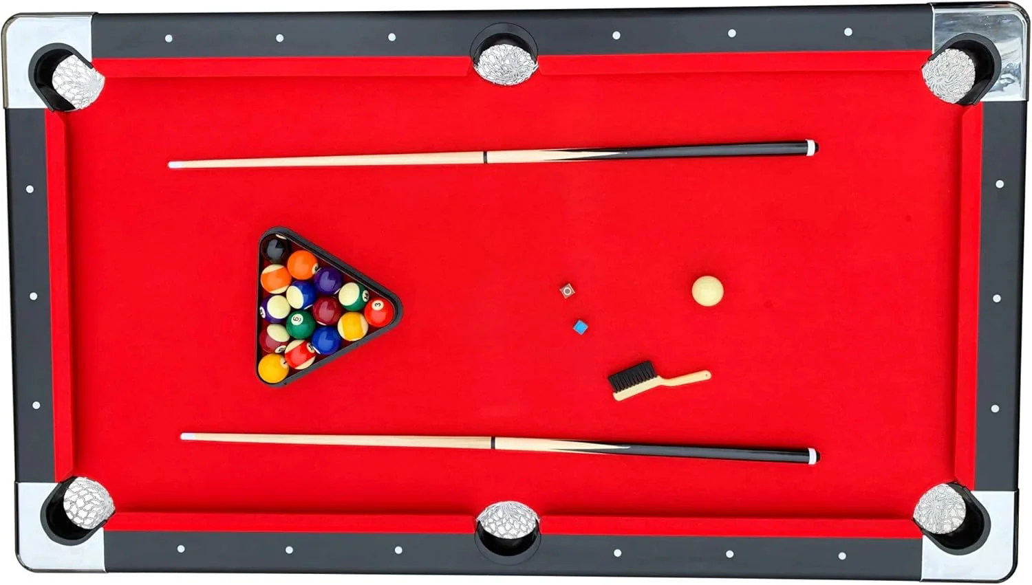 6 ft Portable Pool Table, Adults Folding Billiards Tables for Game Room with Easy Foldable Storage, Includes Full Set of Billiard Balls,…