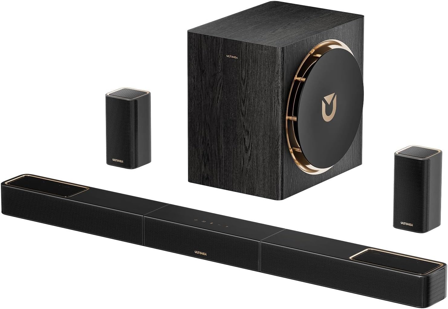 ULTIMEA Skywave X50 5.1.4ch Wireless Surround Sound System for TV  760W Professional Sound Bar w/Dolby Atmos  2 Wireless Surround Speakers & 8
