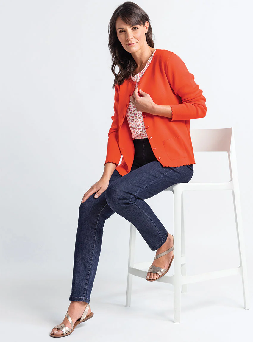 Jean femme en coton bleu indigo