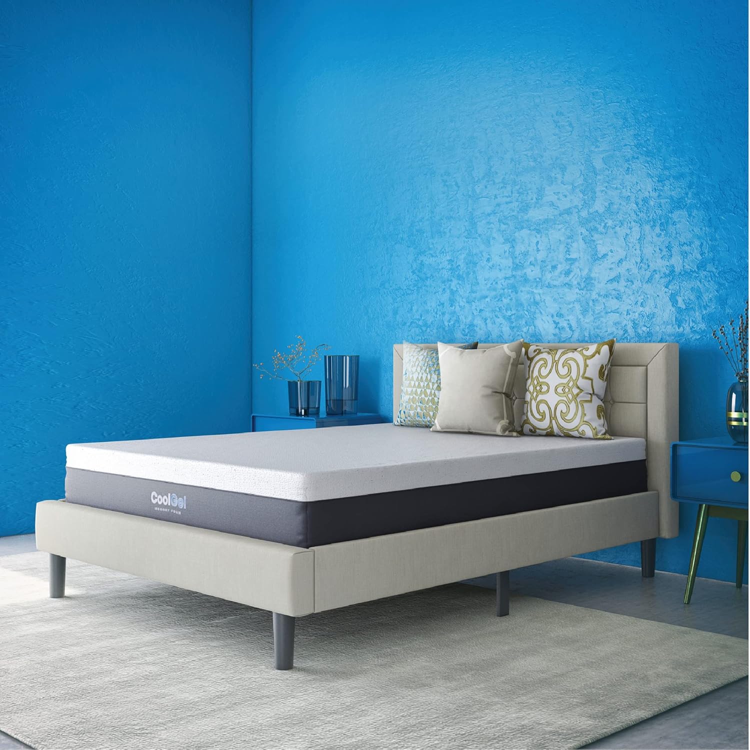Cool Gel 12 Inch King Mattress Memory Foam Medium Firm, King Size Memory Foam Mattress Cooling, Made in the USA, 12