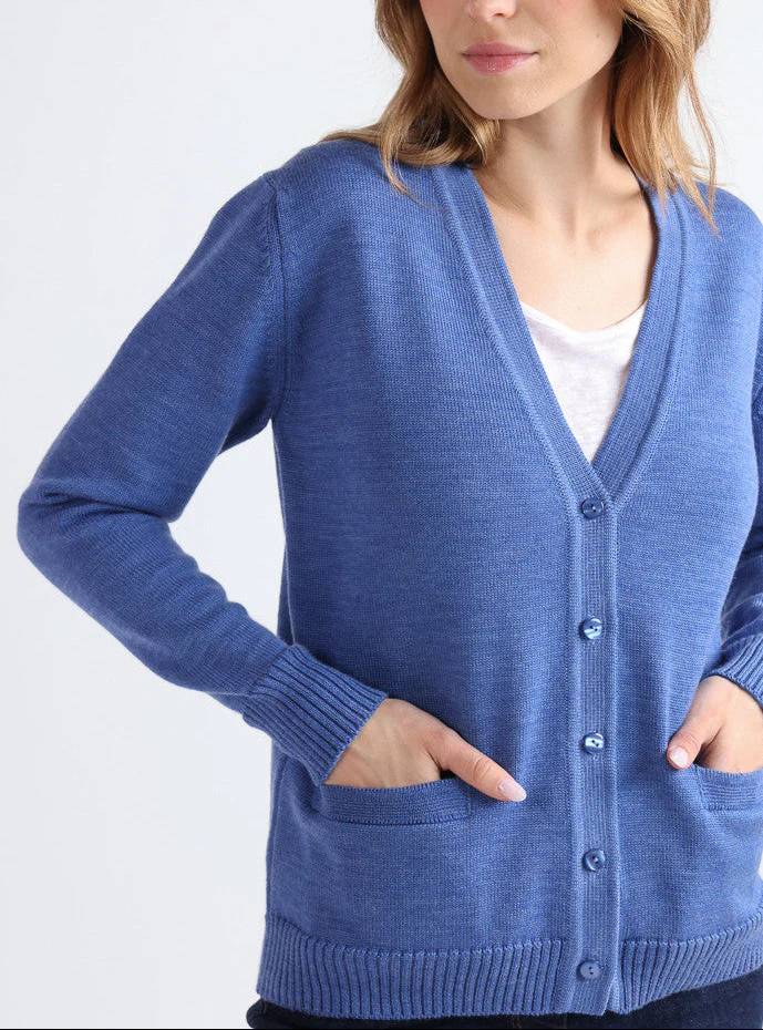 Gilet femme en laine bleu élégant