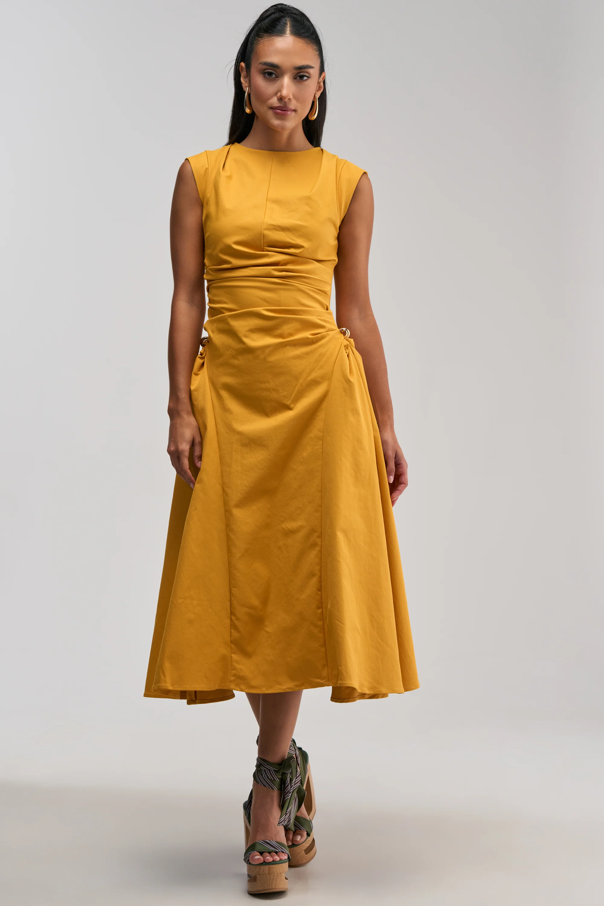 IT'S MY TIME MIDI DRESS IN MUSTARD - Akira Store