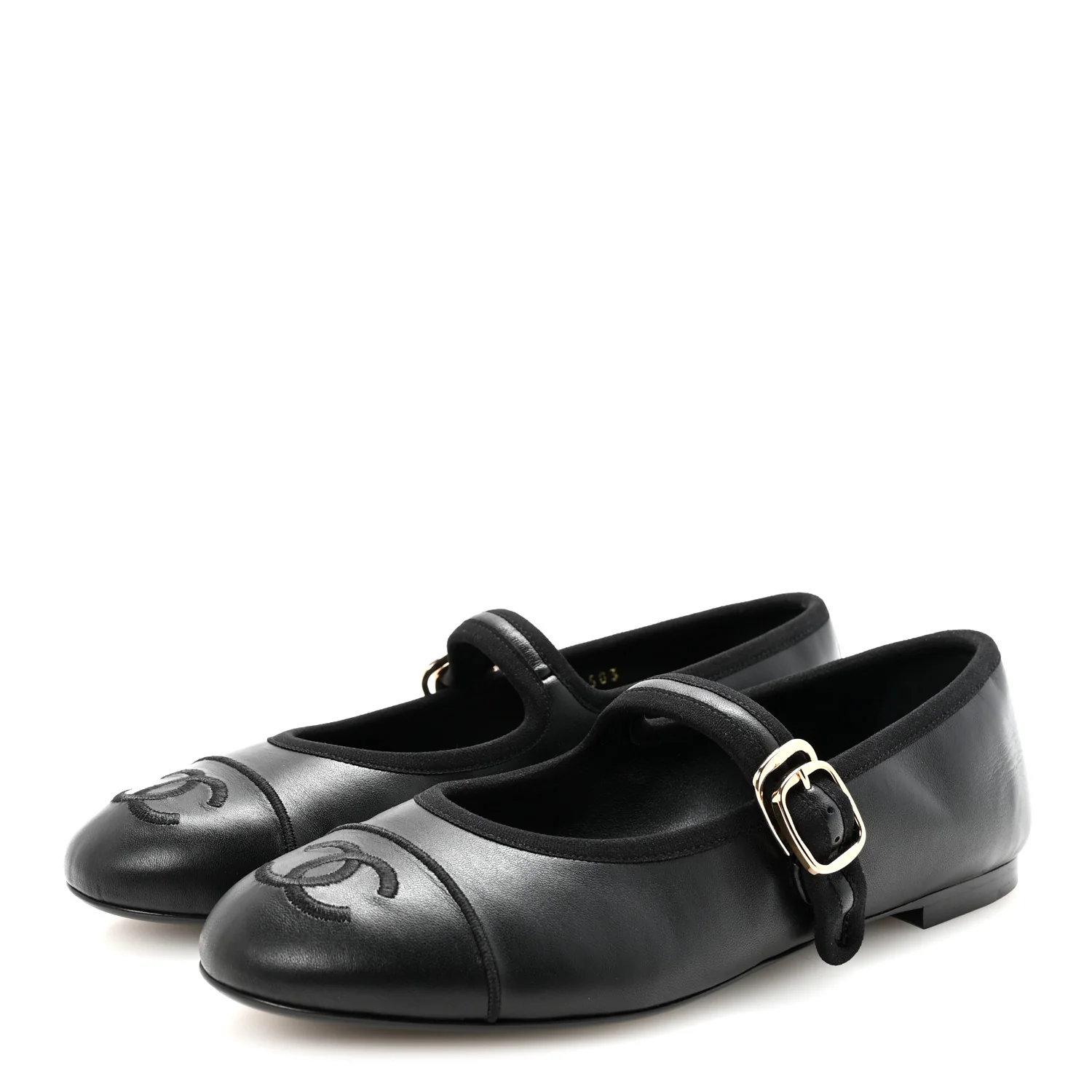 Lambskin Mary Jane Flats 36.5 Black