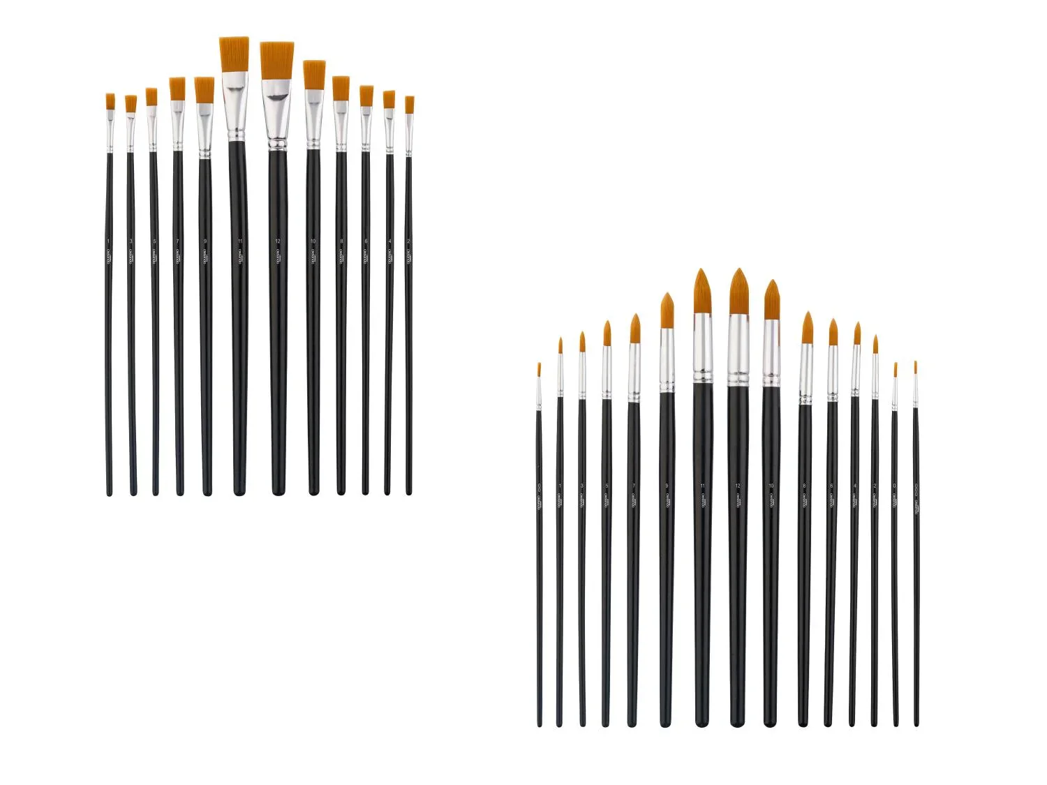 crelando Set de pinceaux ronds ou plats
