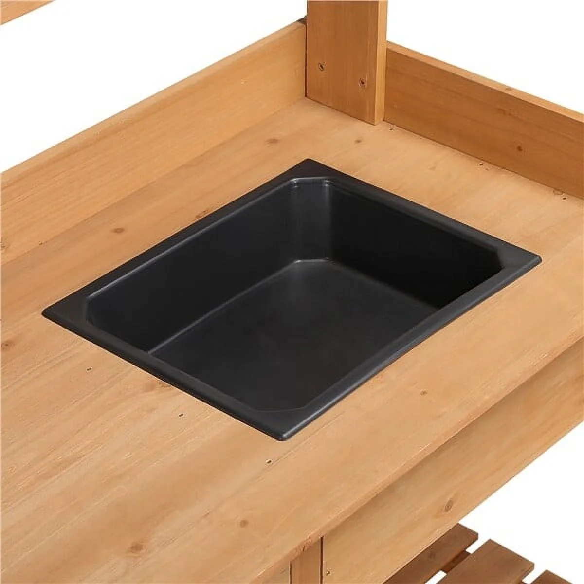 Potting Bench Outdoor Garden Work Bench Station Planting Solid Wood Construction for Horticulture w/Sink Drawer Rack Shelves - Image 5