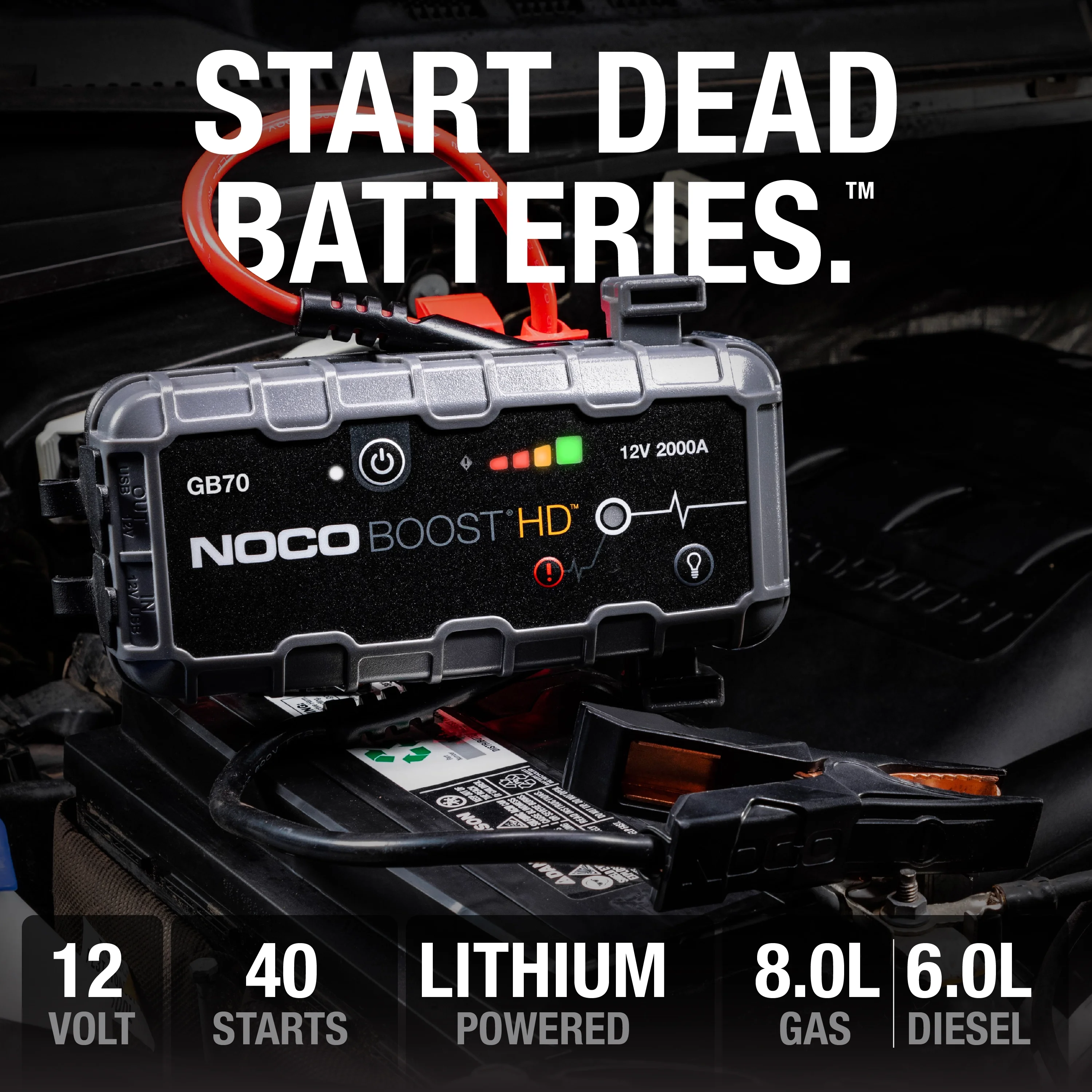 Boost GB70: 2000A 12V UltraSafe Portable Lithium Jump Starter - Image 2