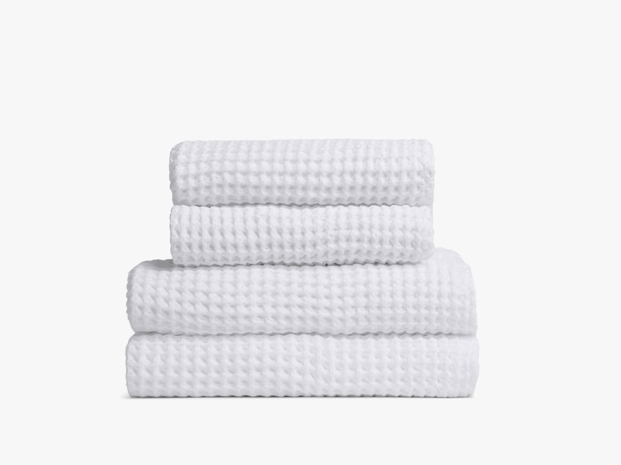 Parachute Turkish Cotton Waffle Bath Towel in White