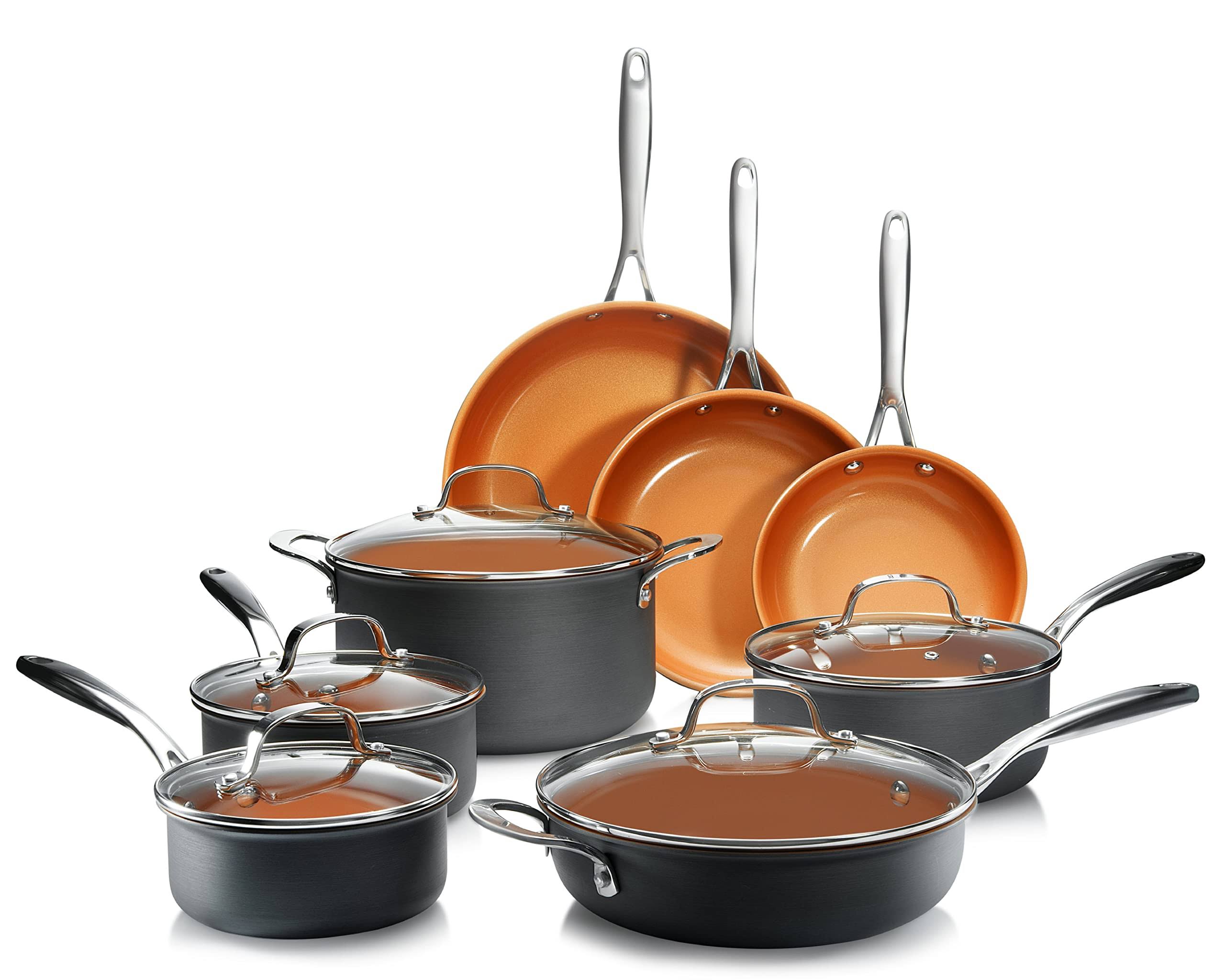 Gotham Steel Pro Hard Anodized 13 Piece Nonstick Cookware Set