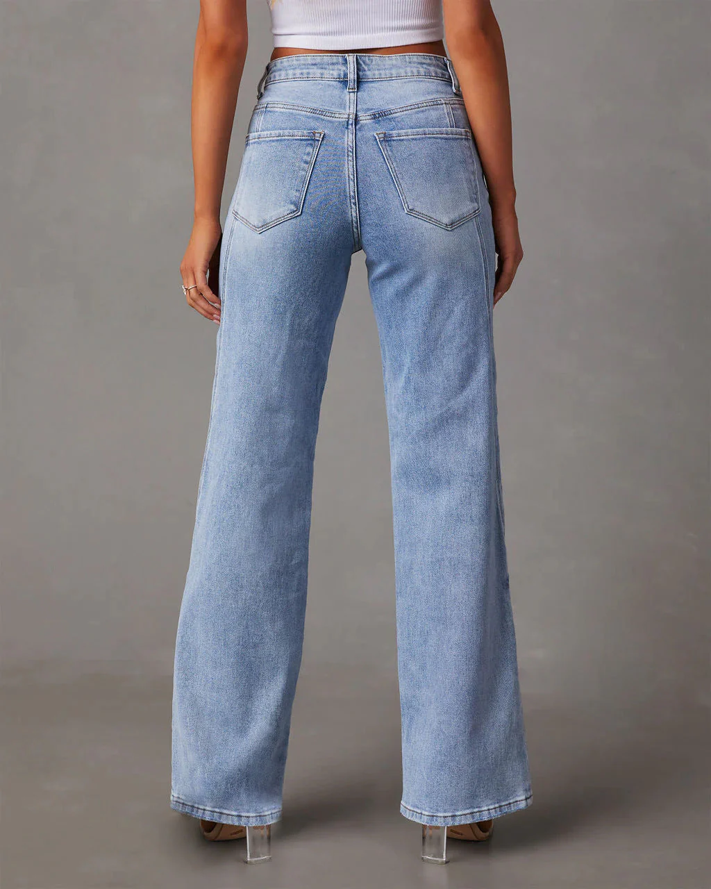 Rhian - Pantalon en Jean Large et Élégant