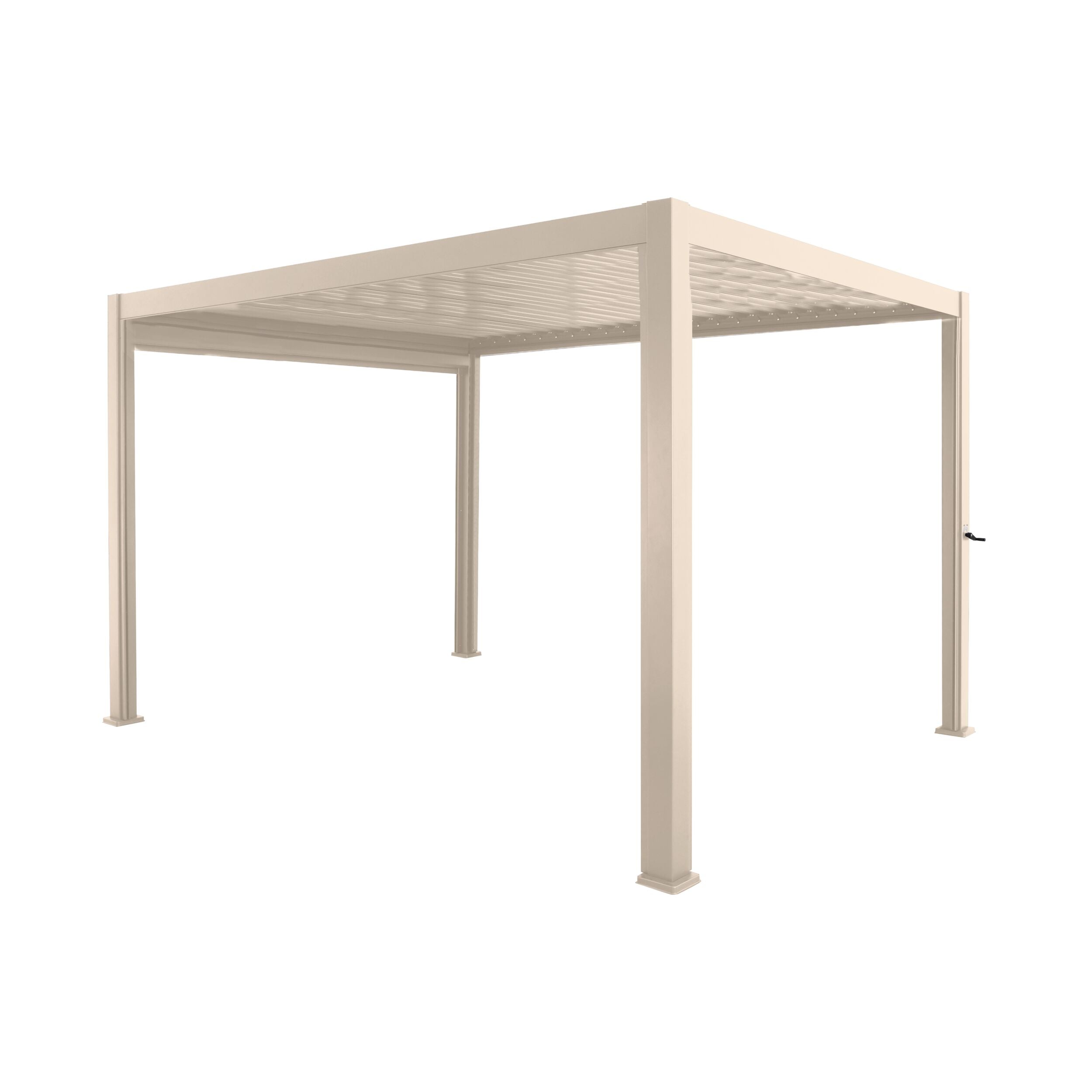 Sanctuary Louvered Aluminium Pergola Taupe 3x4