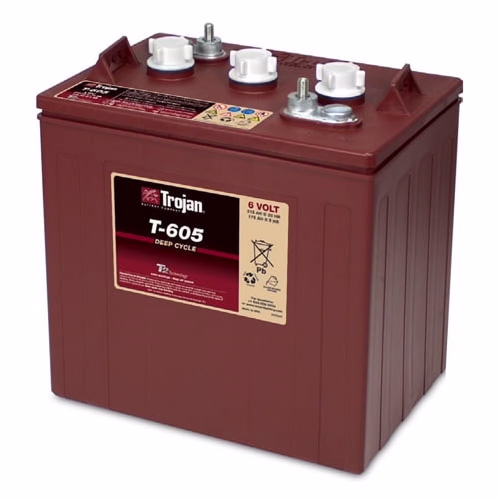 Trojan T 605 Deep Cycle Golf Cart 6V Vehicle Battery for Golf Carts