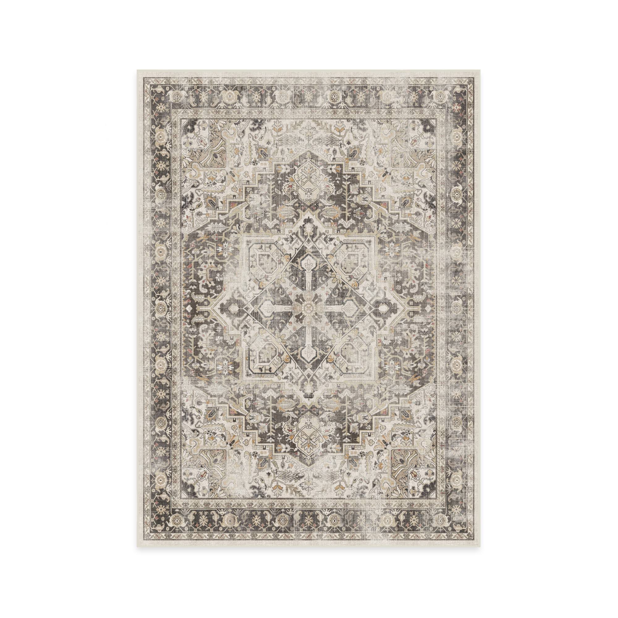 Ruggable Kamran Washable Vintage Persian Area Rug - Hazel 5'x7' (Standard Pad)