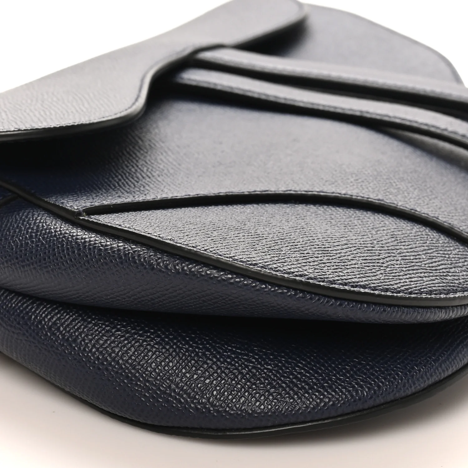 Grained Calfskin Saddle Bag Navy