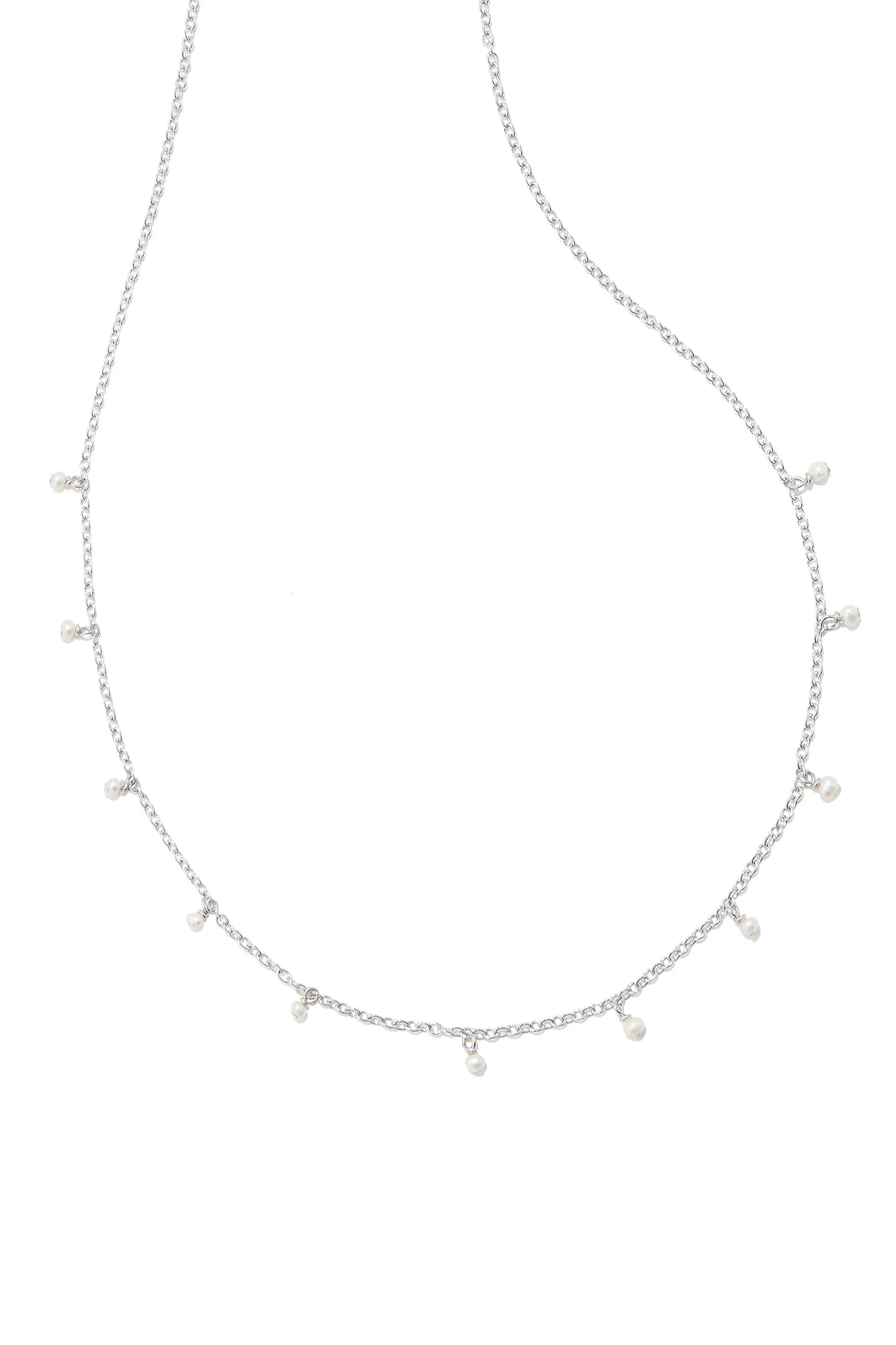 KENDRA SCOTT Willa Silver Pearl Strand Necklace Silver White Pearl