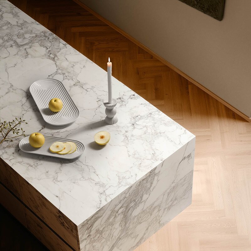 Lyngby Tura oval serveringsfat 48x20 cm hvit