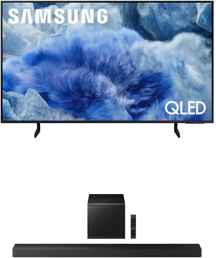 Samsung 55-Inch Class QLED Q8F 4K UHD Smart TV (2025 Model) Q4 AI Processor  100% Color Volume with Quantum Dot  AirSlim Design + Samsung Q-Series Soundbar HW-QS700F 3.1.2 ch Subwoofer (2025 Model)