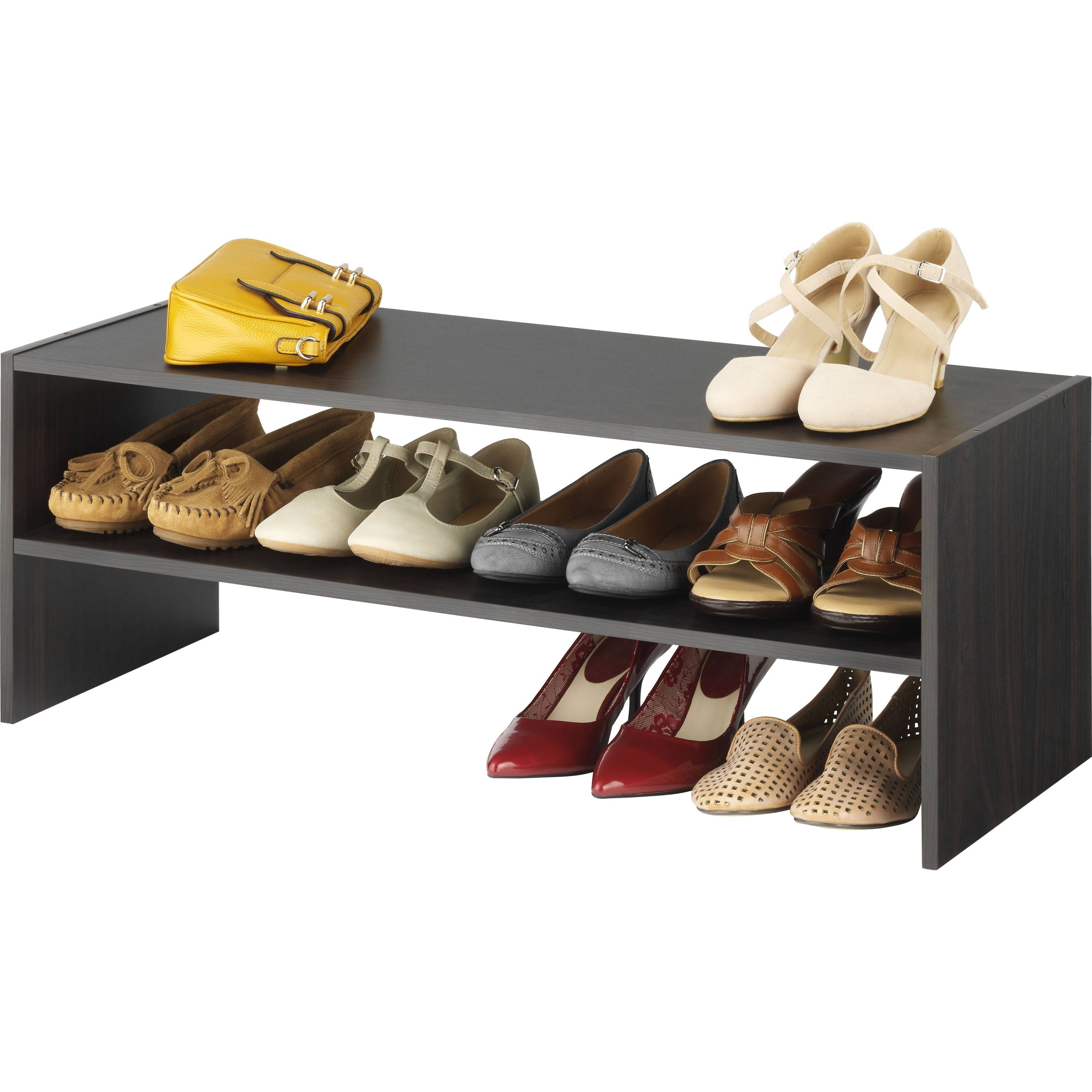 Whitmor Stackable 2-Tier Shoe Shelf 31 inch Espresso